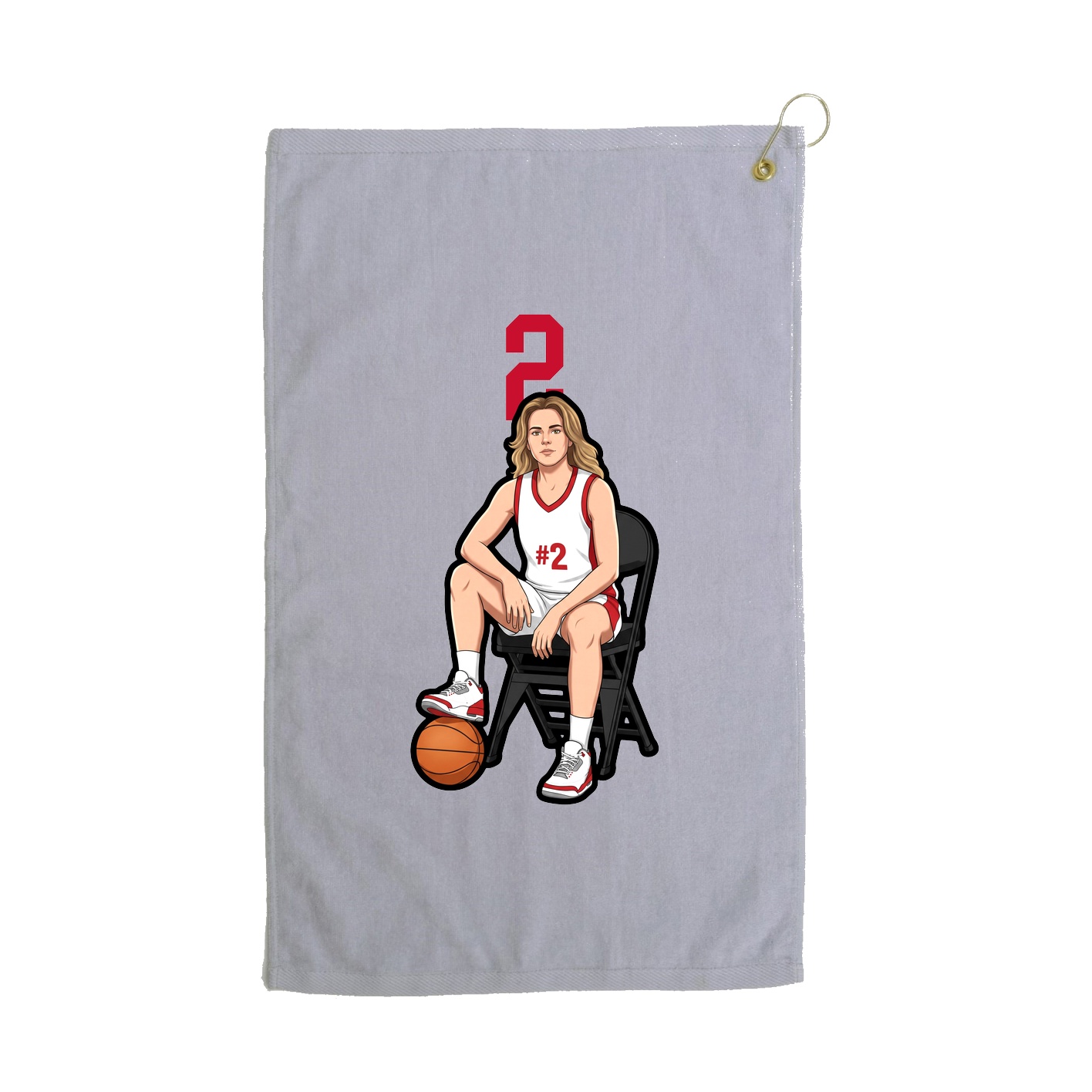 Golf Towel — Number Top in Grey