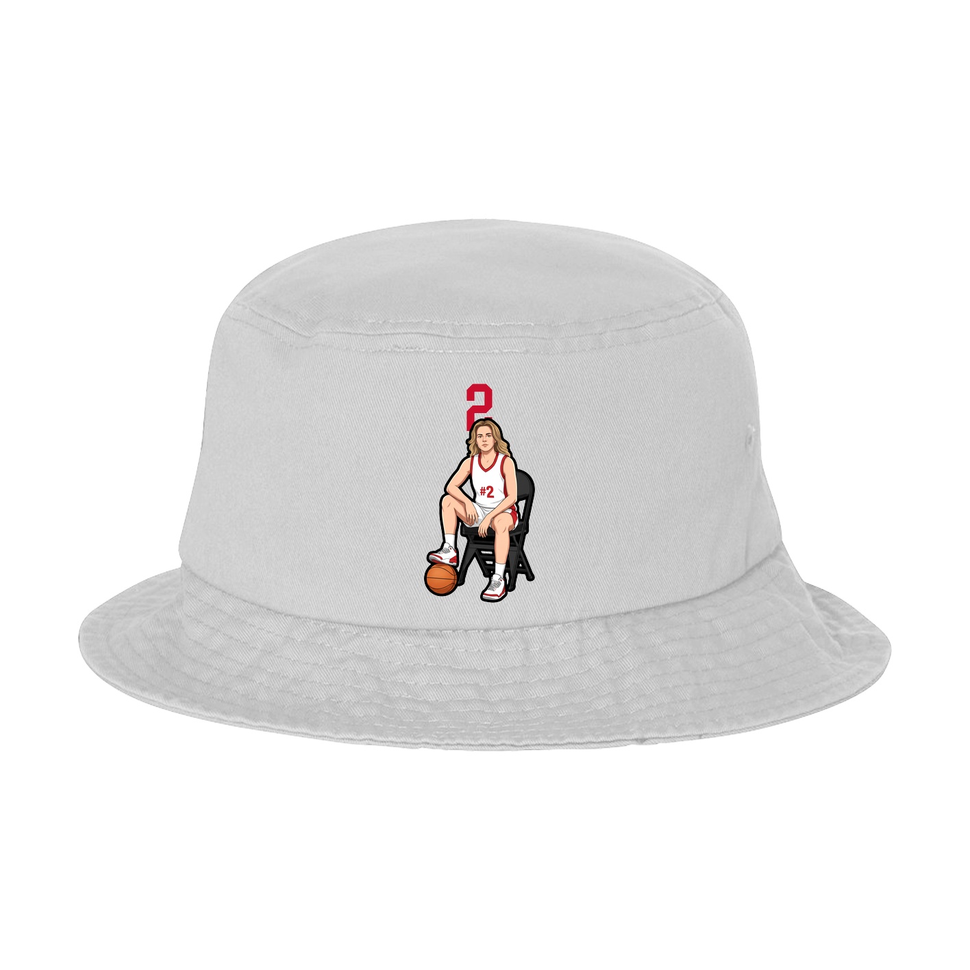 Bucket Cap — Number Top in White