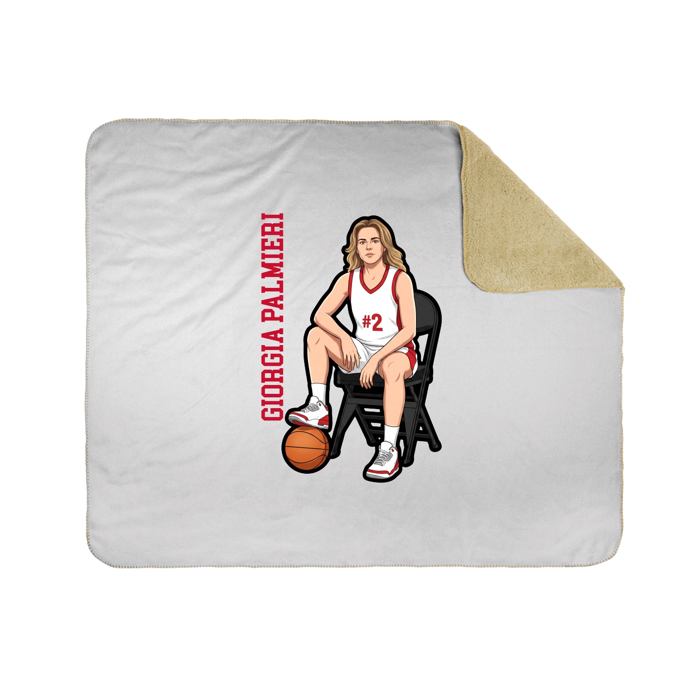 Throw Blanket — Name Vertical in White