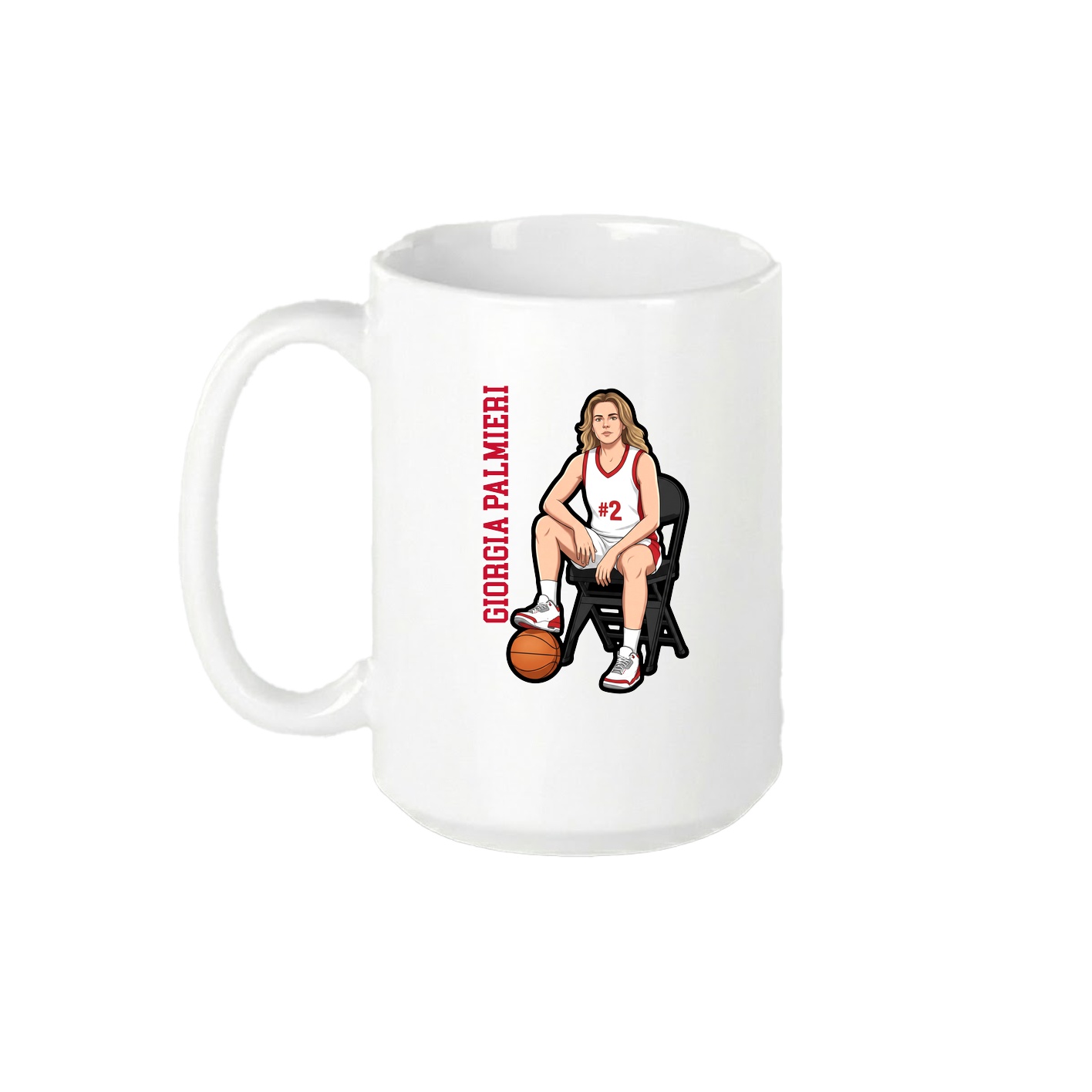 15oz Coffee Mug — Name Vertical in White