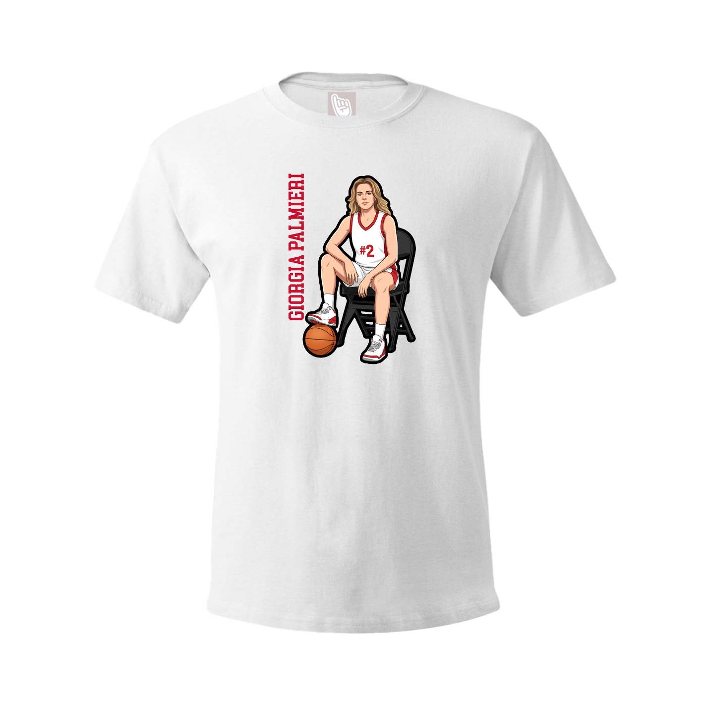 Tee — Name Vertical in White