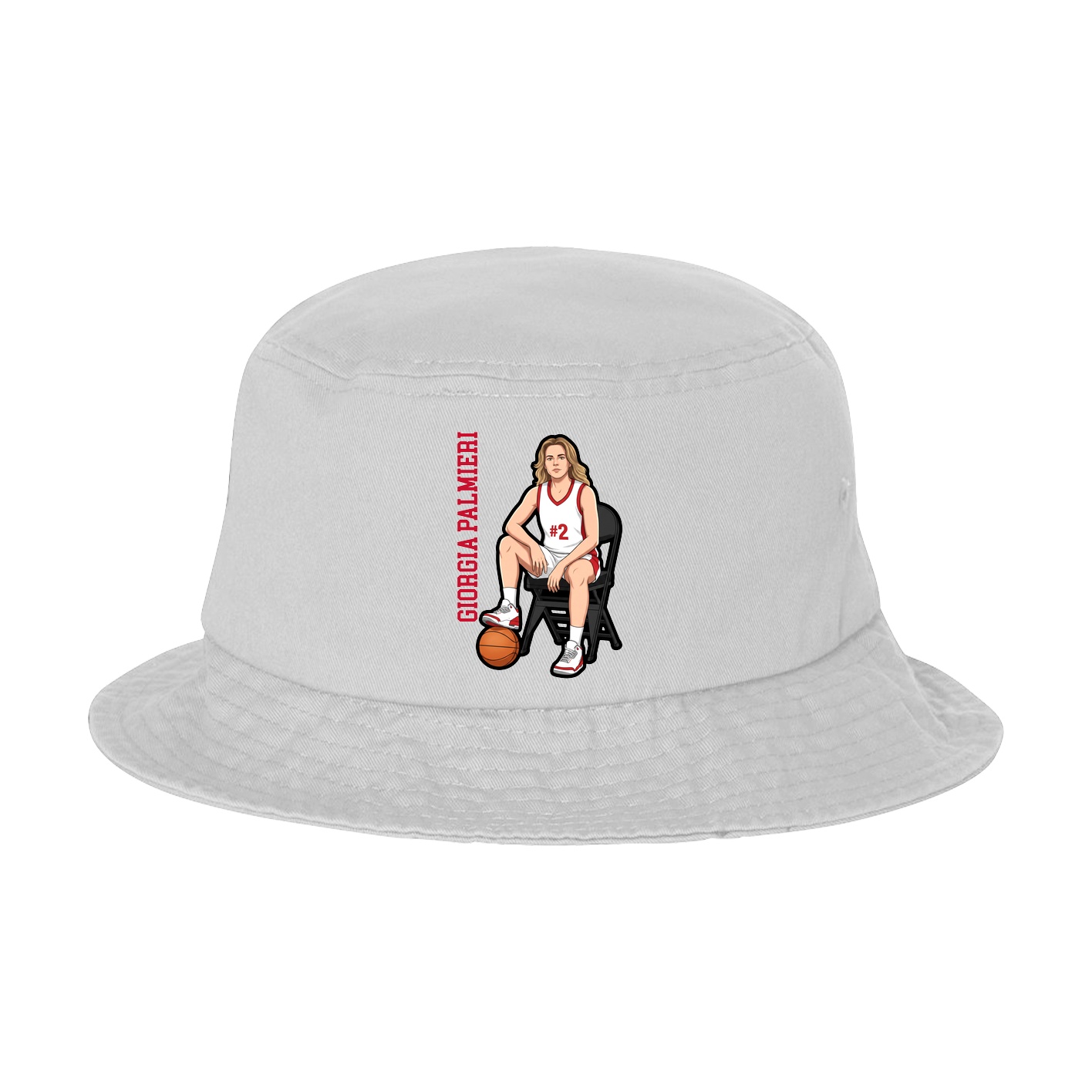 Bucket Cap — Name Vertical in White