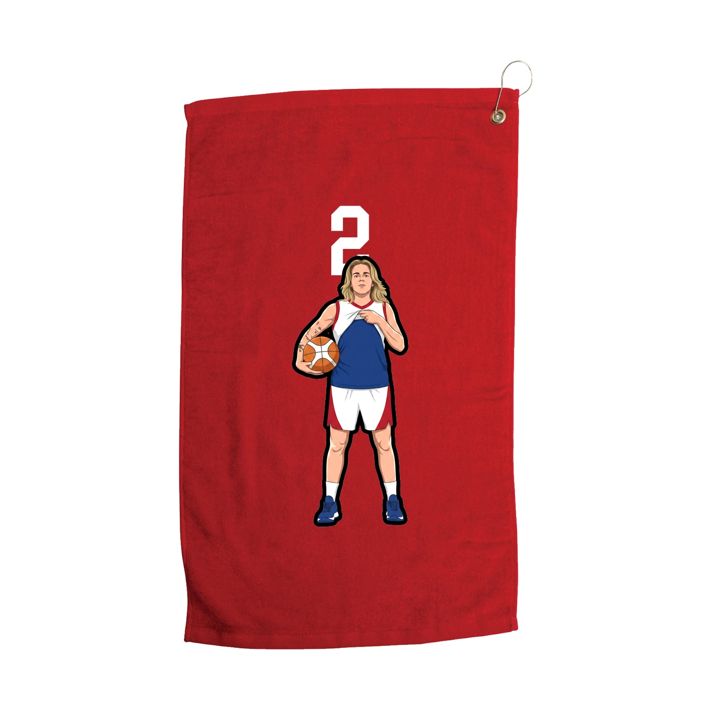 Golf Towel — Number Top in Red