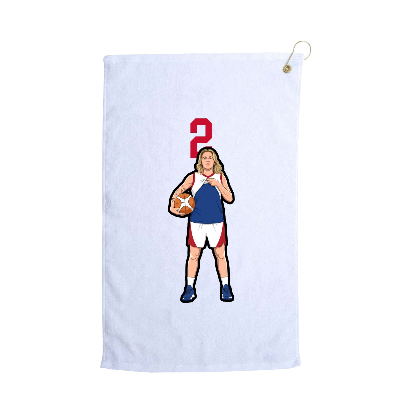 Golf Towel — Number Top in White