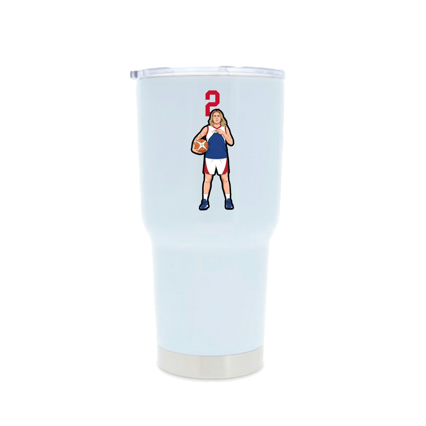 30oz Stainless Steel Tumbler — Number Top in White