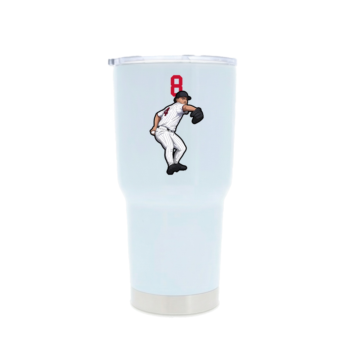 30oz Stainless Steel Tumbler — Number Top in White