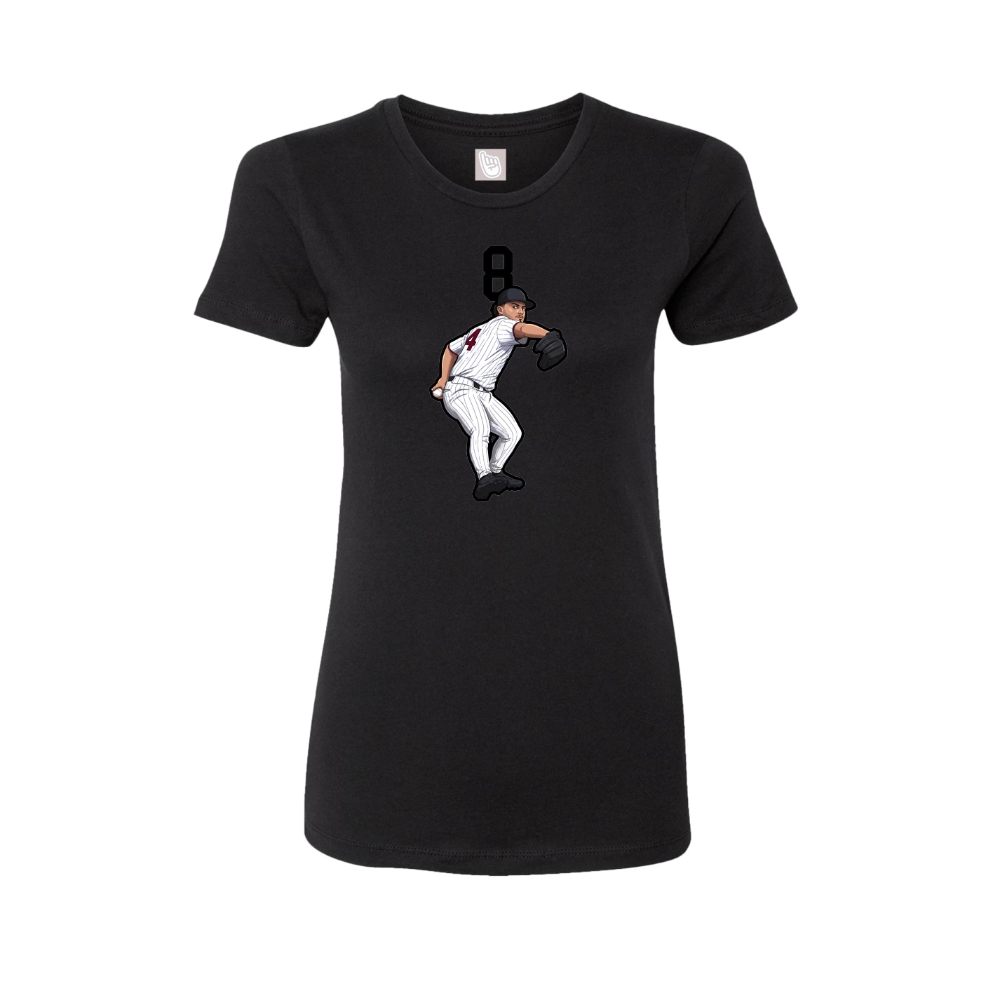 Fitted Women's Tee — Number Top in Black