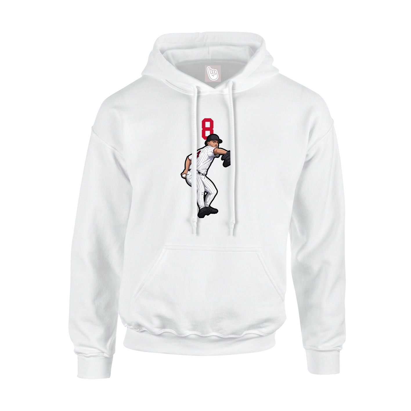 Youth Hoodie — Number Top in White