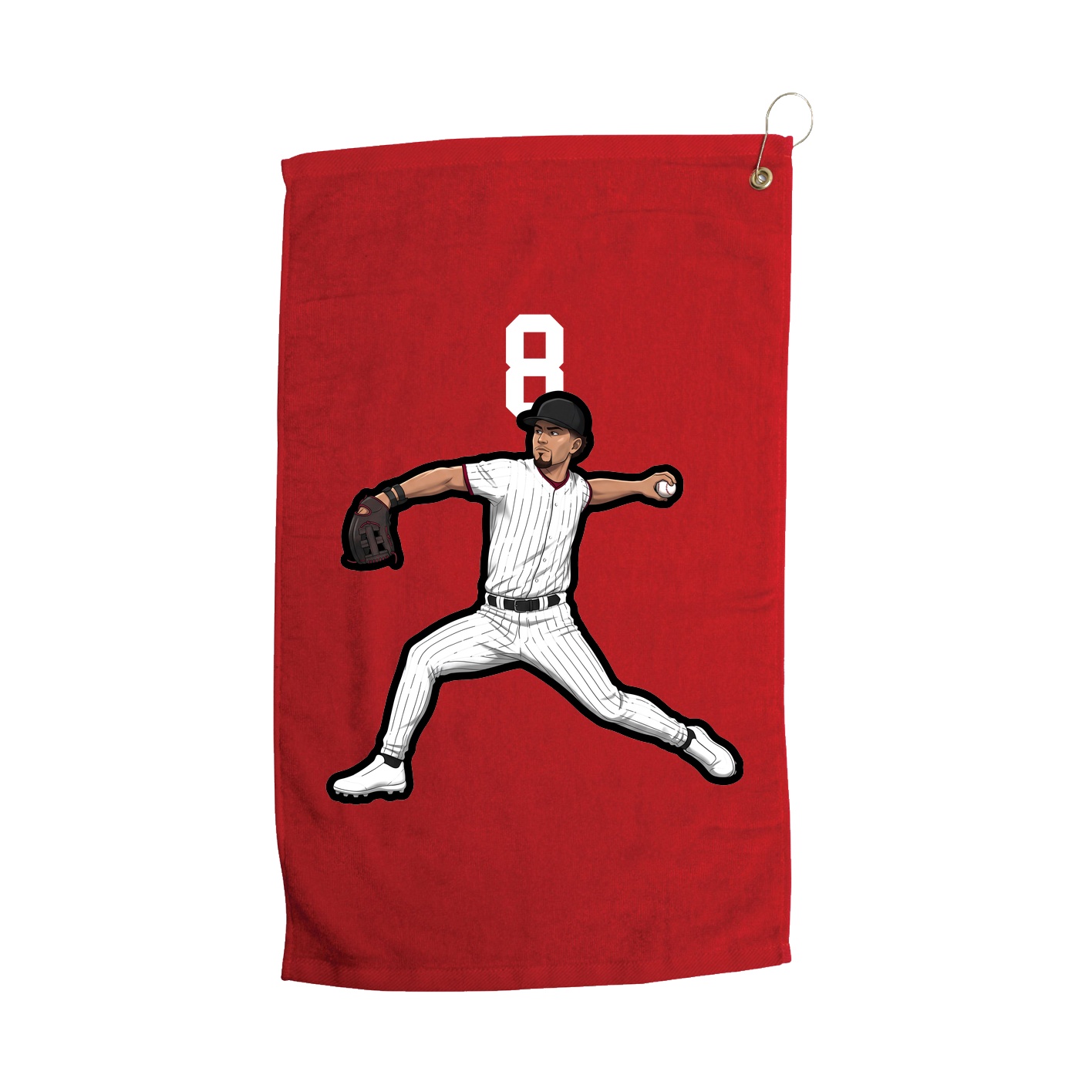 Golf Towel — Number Top in Red