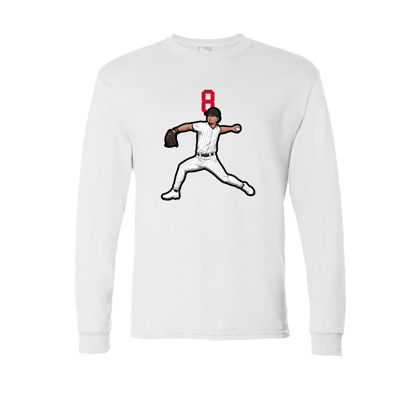 Long Sleeve Tee — Number Top in White