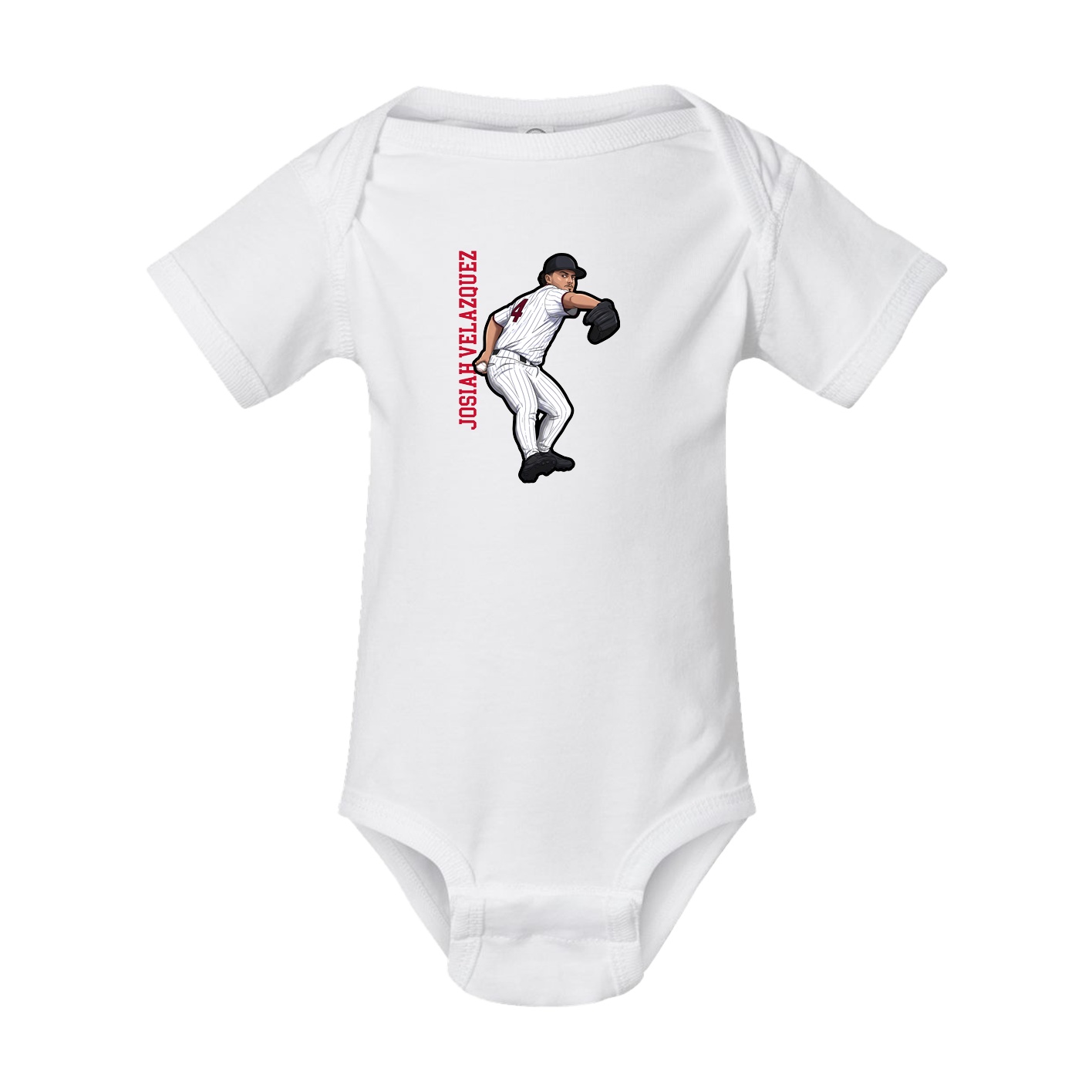 Baby Onesie — Name Vertical in White