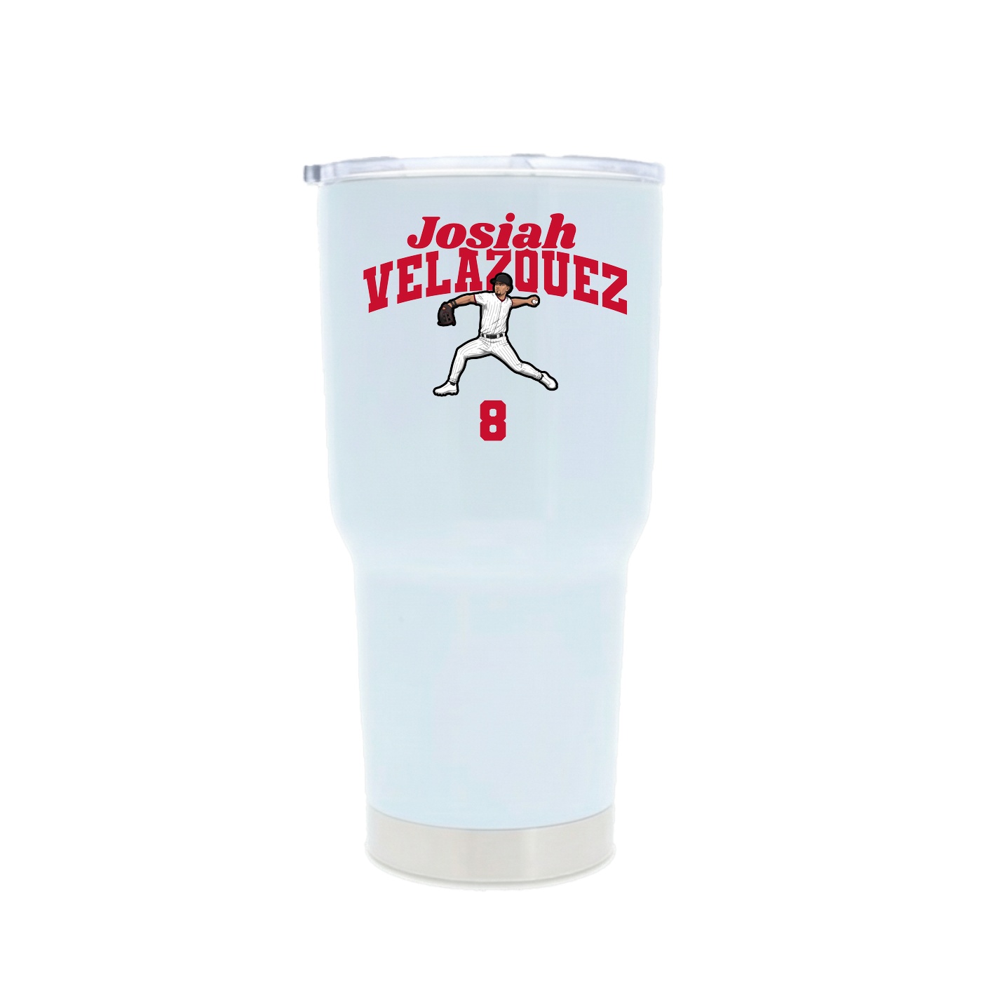 30oz Stainless Steel Tumbler — Signature Arch in White