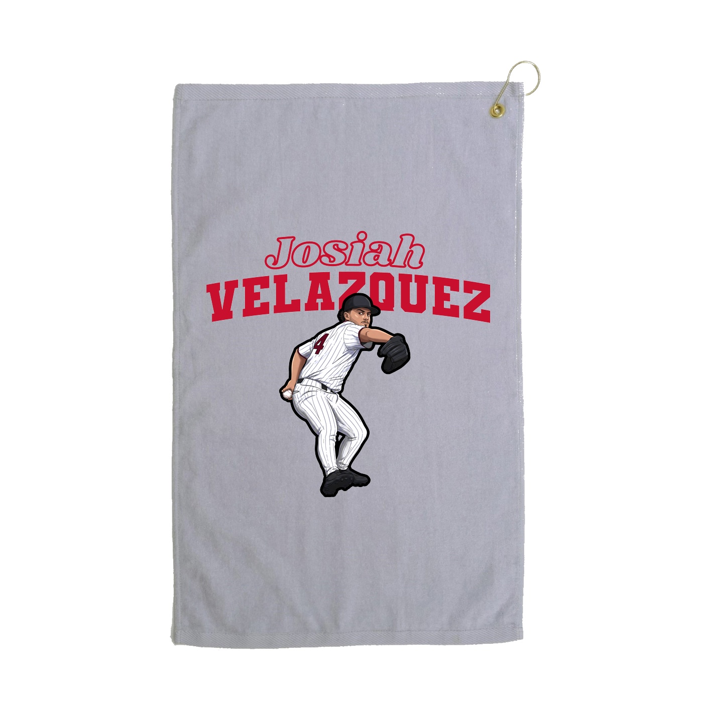 Golf Towel — Name Arch in Grey