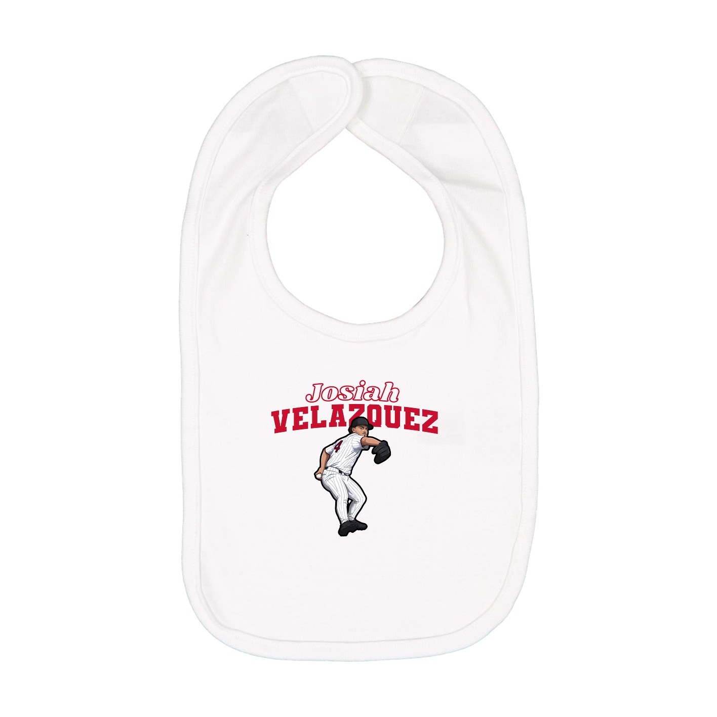 Infant Bib — Name Arch in White