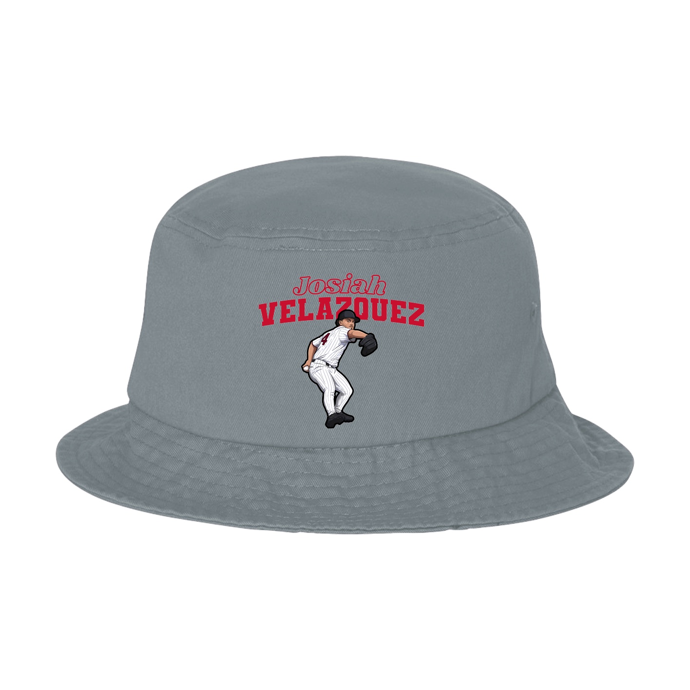 Bucket Cap — Name Arch in Grey