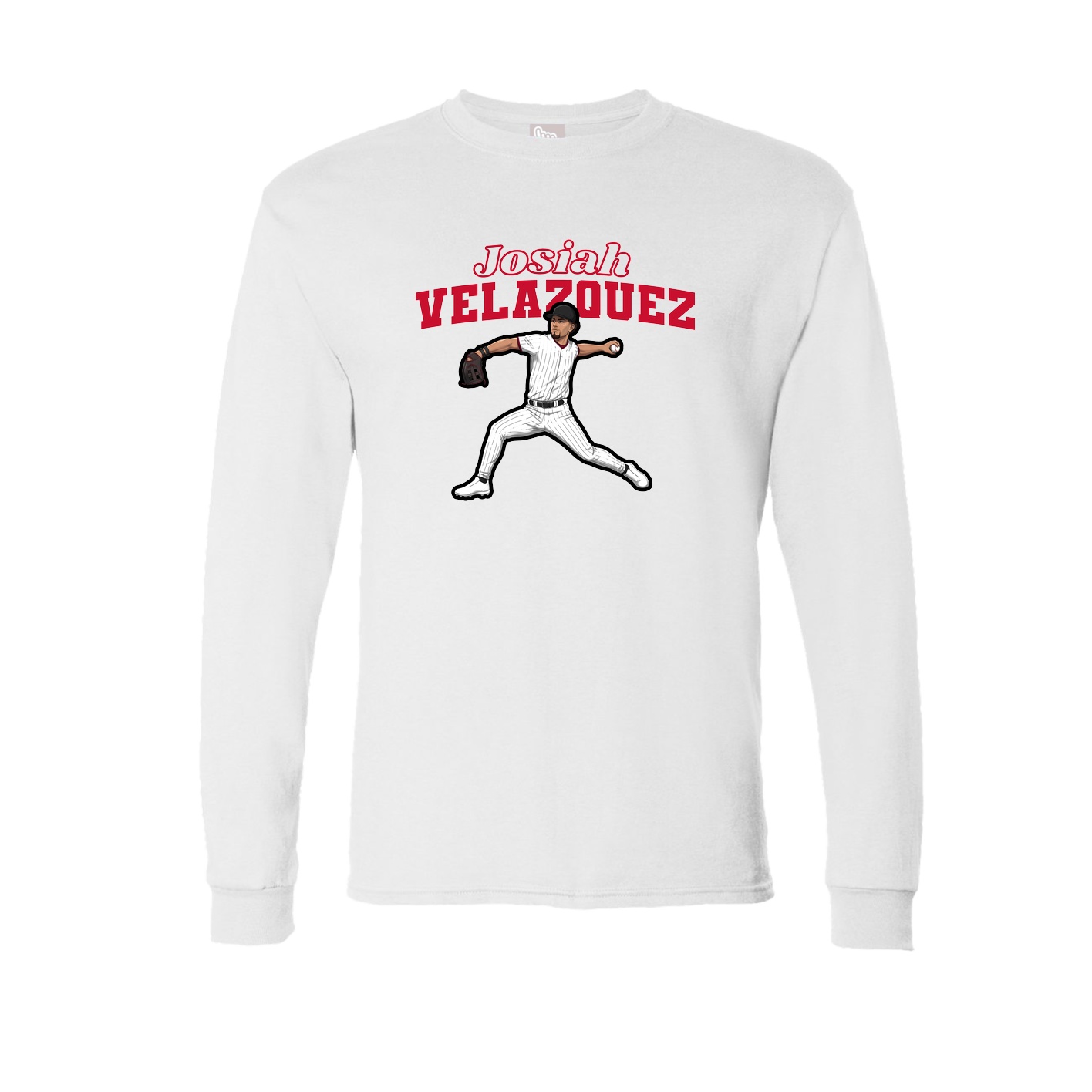Long Sleeve Tee — Name Arch in White