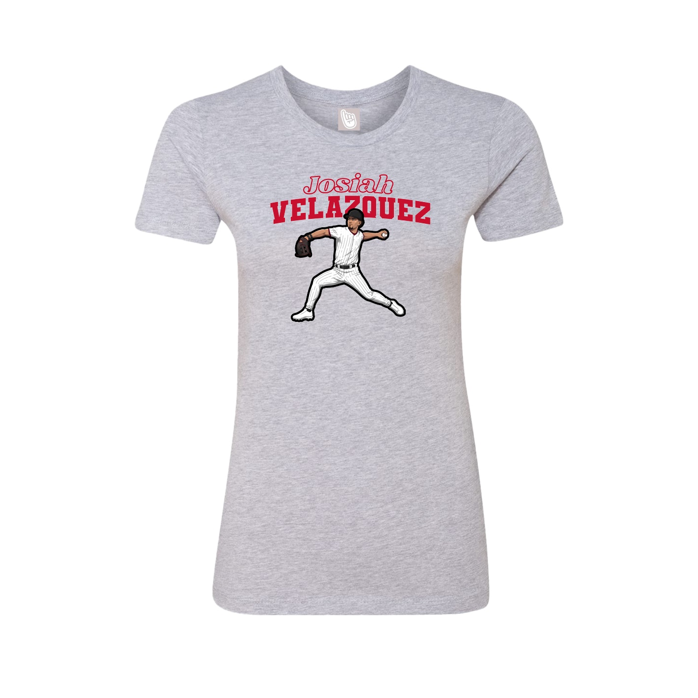 Fitted Women's Tee — Name Arch in Grey