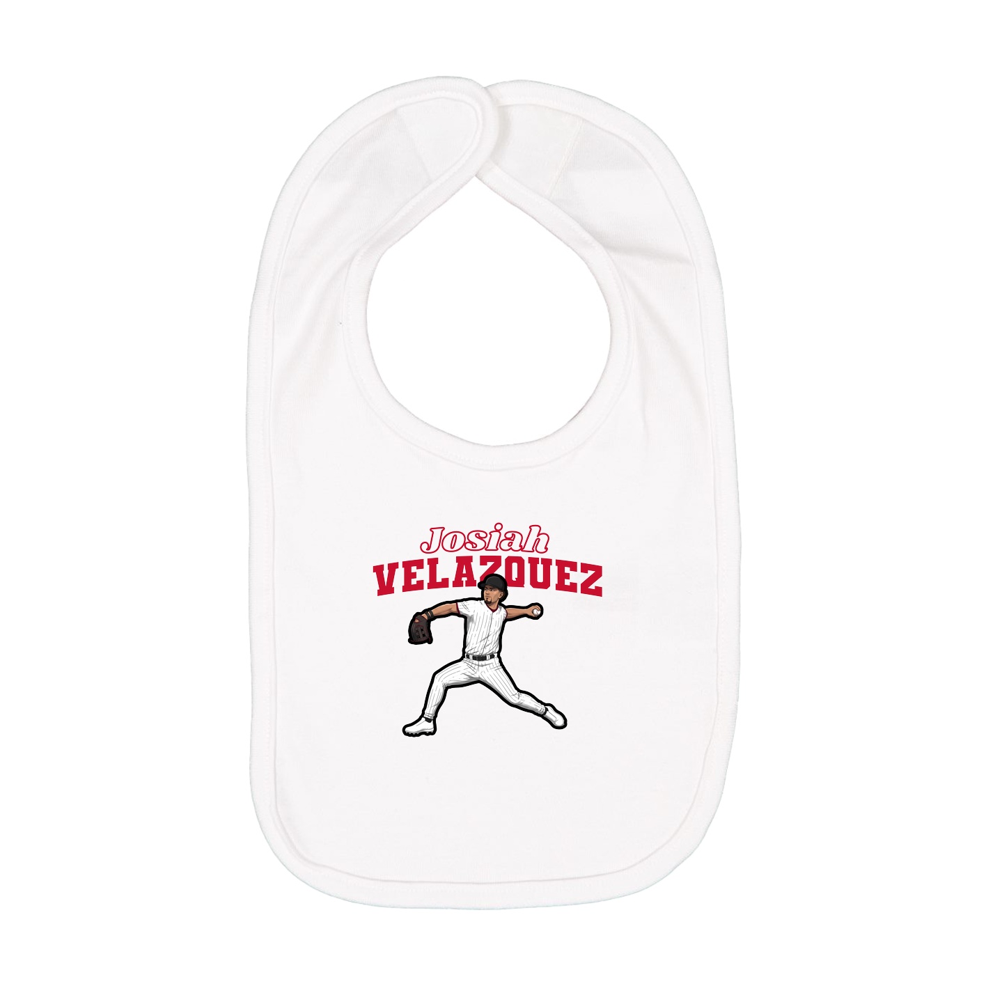 Infant Bib — Name Arch in White