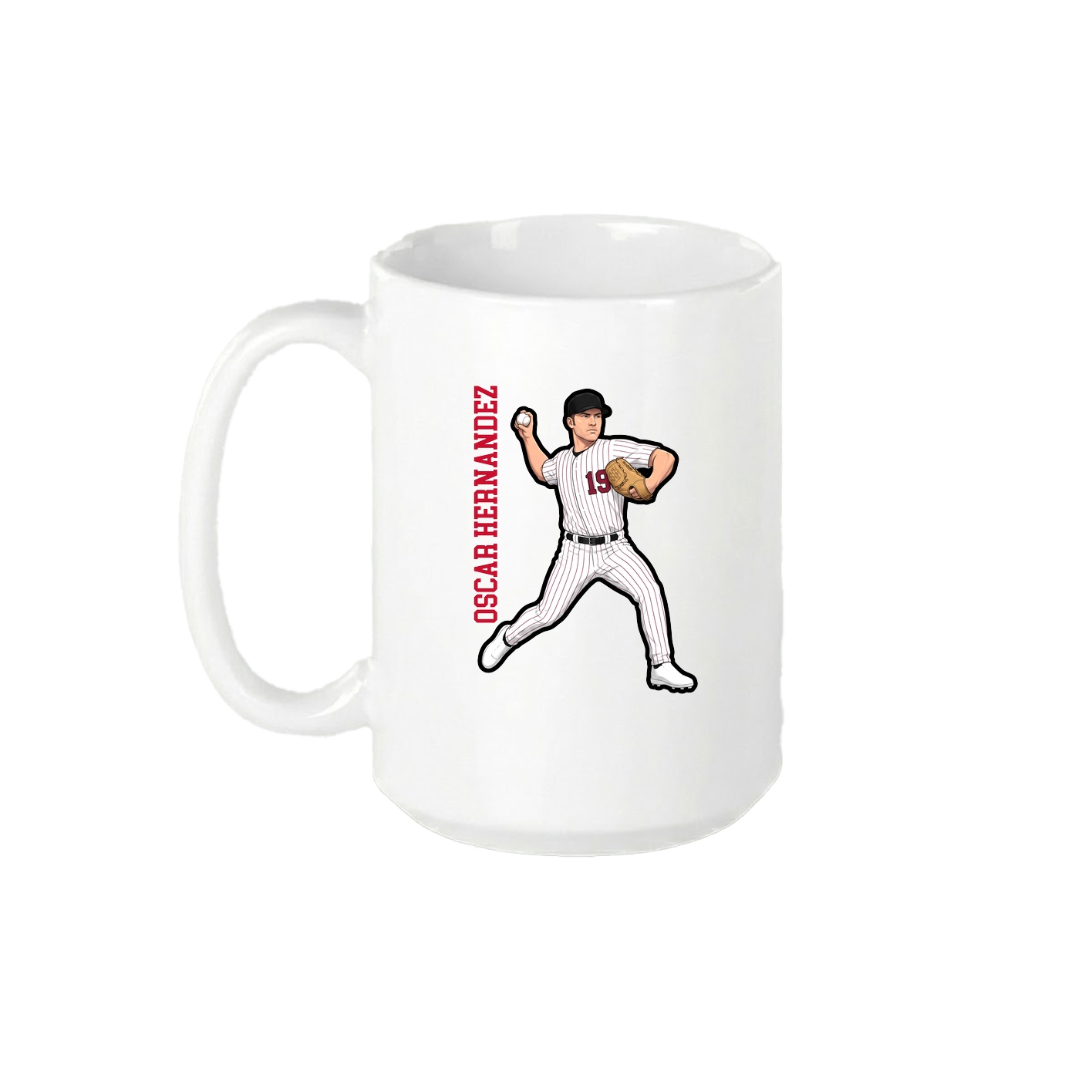 15oz Coffee Mug — Name Vertical in White