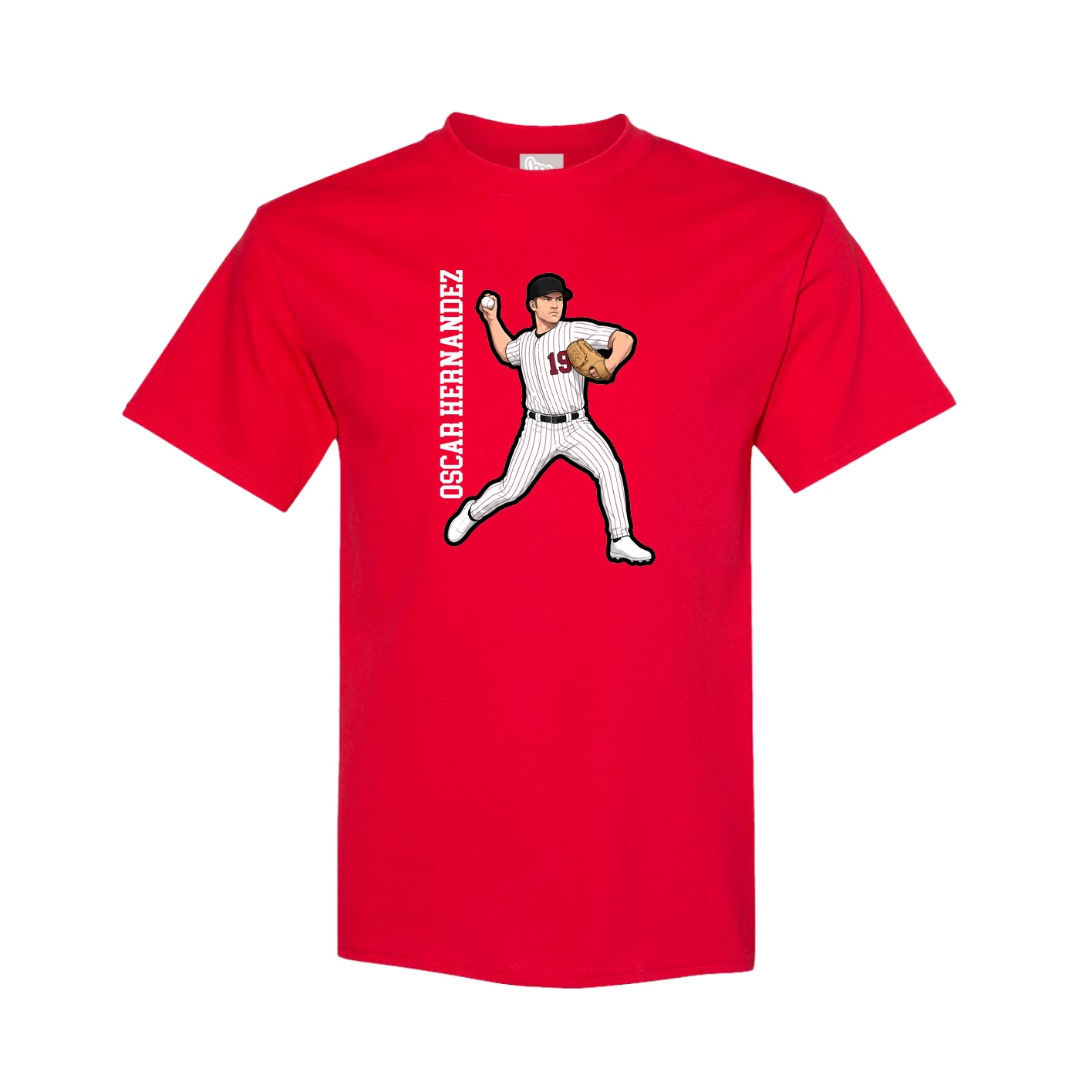Tee — Name Vertical in Red