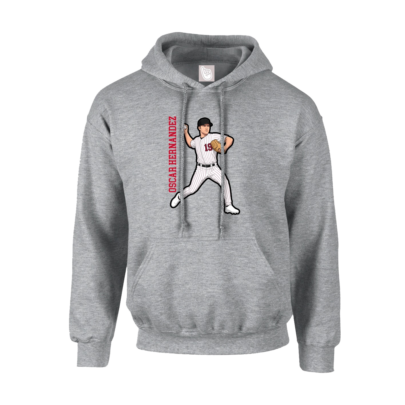 Youth Hoodie — Name Vertical in Grey