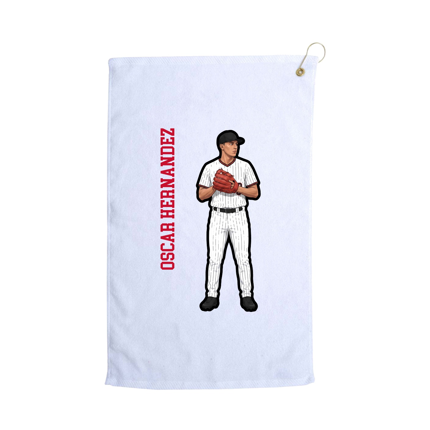 Golf Towel — Name Vertical in White