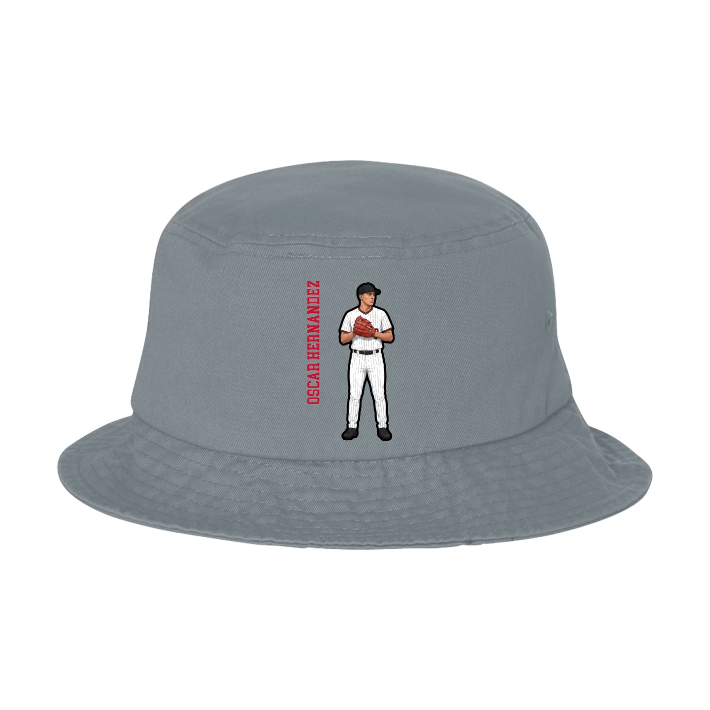 Bucket Cap — Name Vertical in Grey