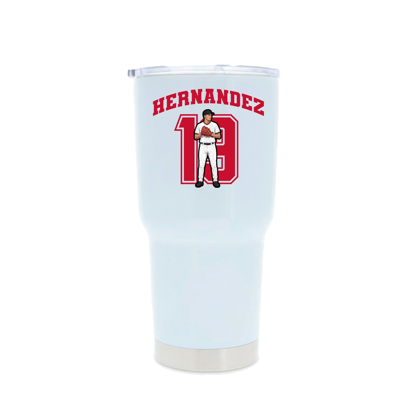 30oz Stainless Steel Tumbler — Number in White