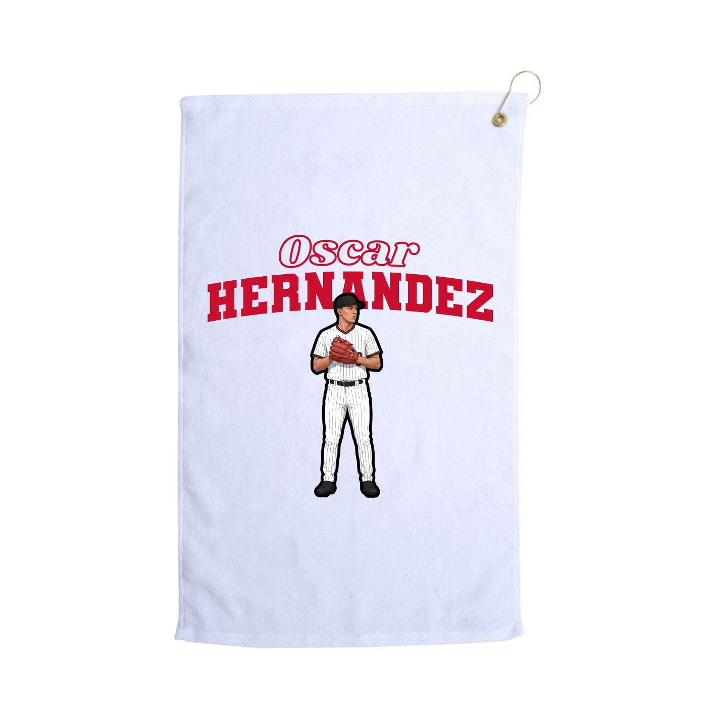 Golf Towel — Name Arch in White