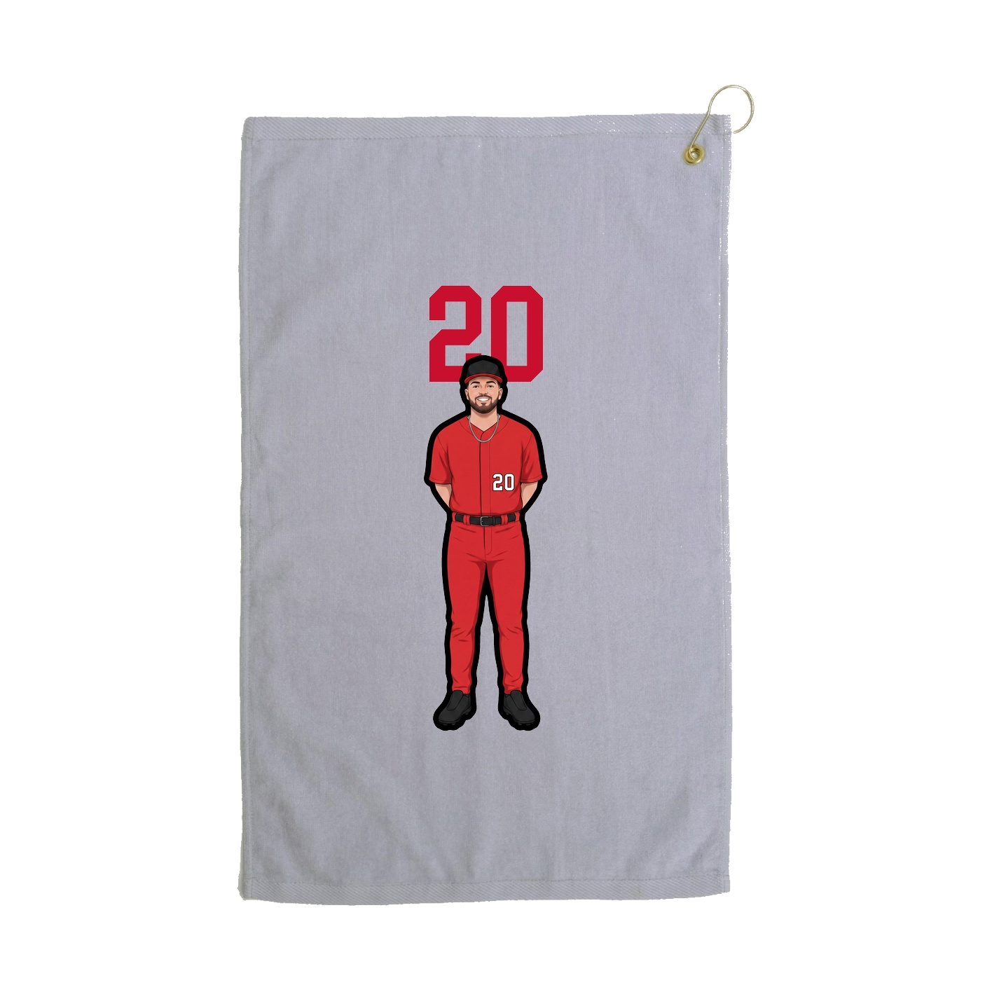 Golf Towel — Number Top in Grey