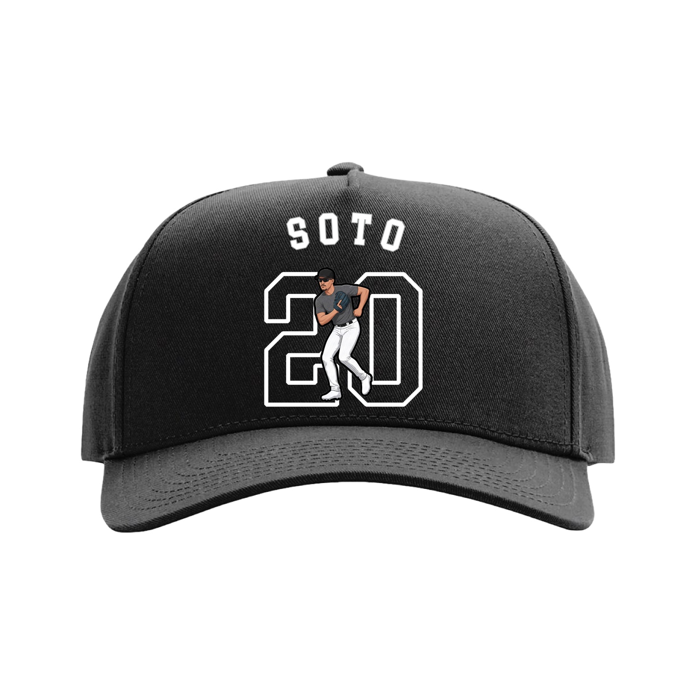 Full Fabric Five-Panel Champ Cap — Shirsey Arch in Black