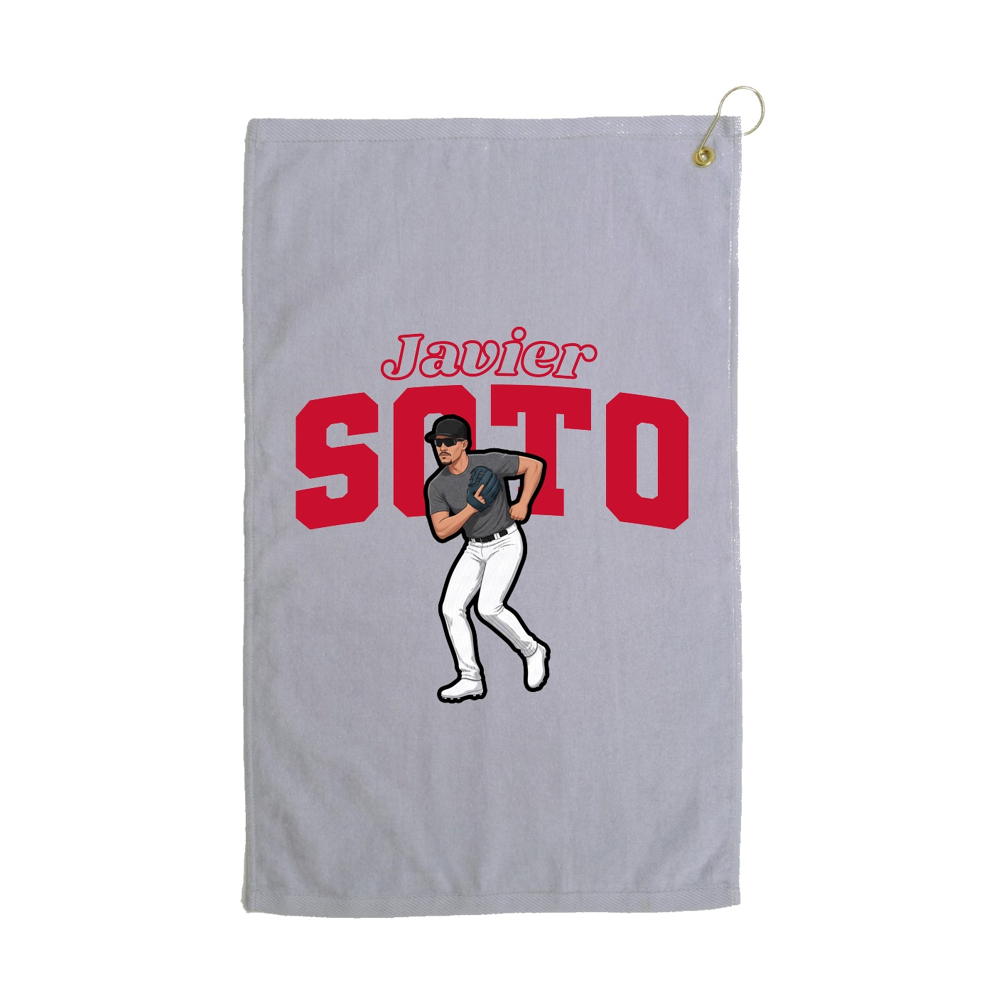 Golf Towel — Name Arch in Grey