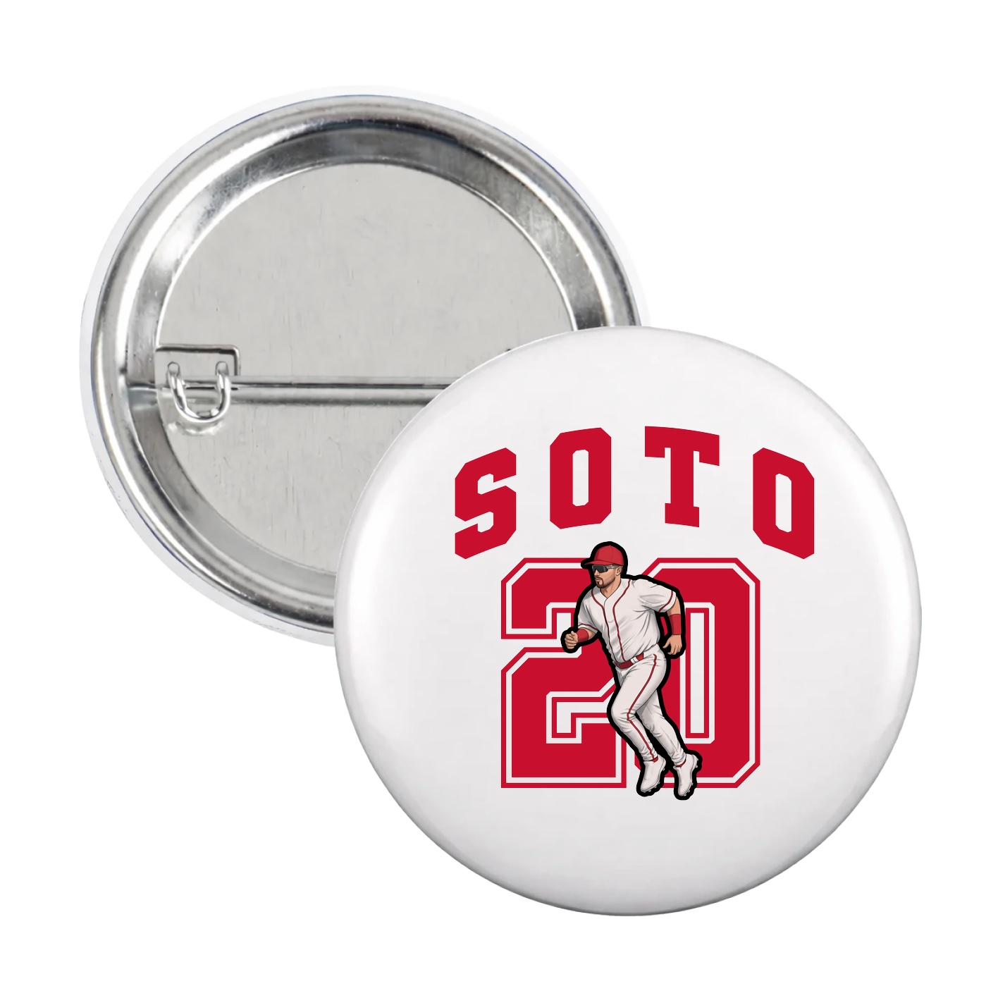 Game Day Button — Number in White