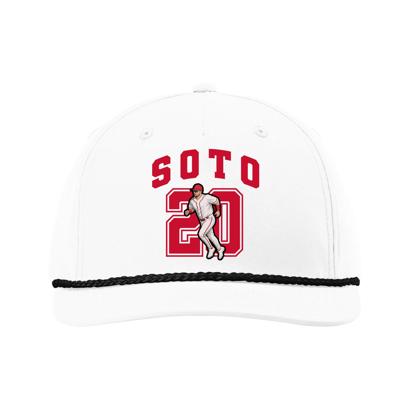 Five-Panel Classic Rope Cap — Number in White