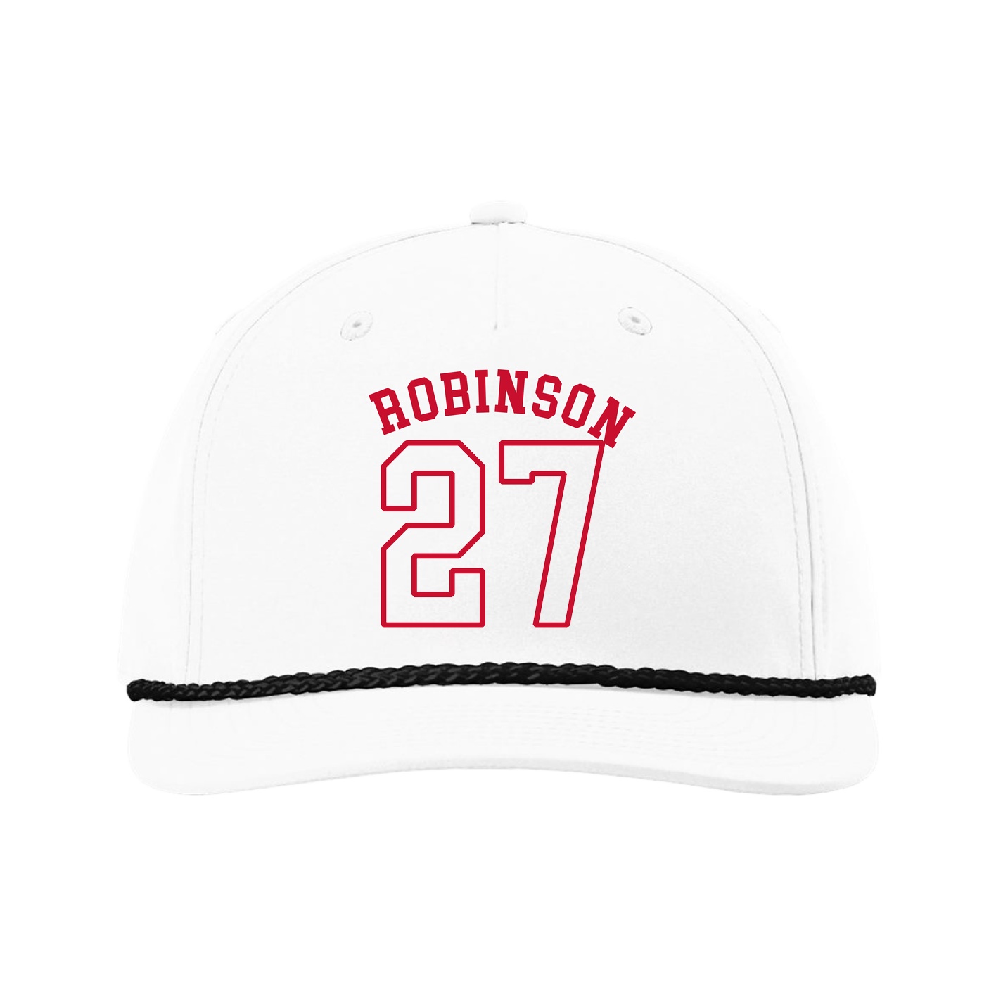 Five-Panel Classic Rope Cap — Shirsey Arch in White