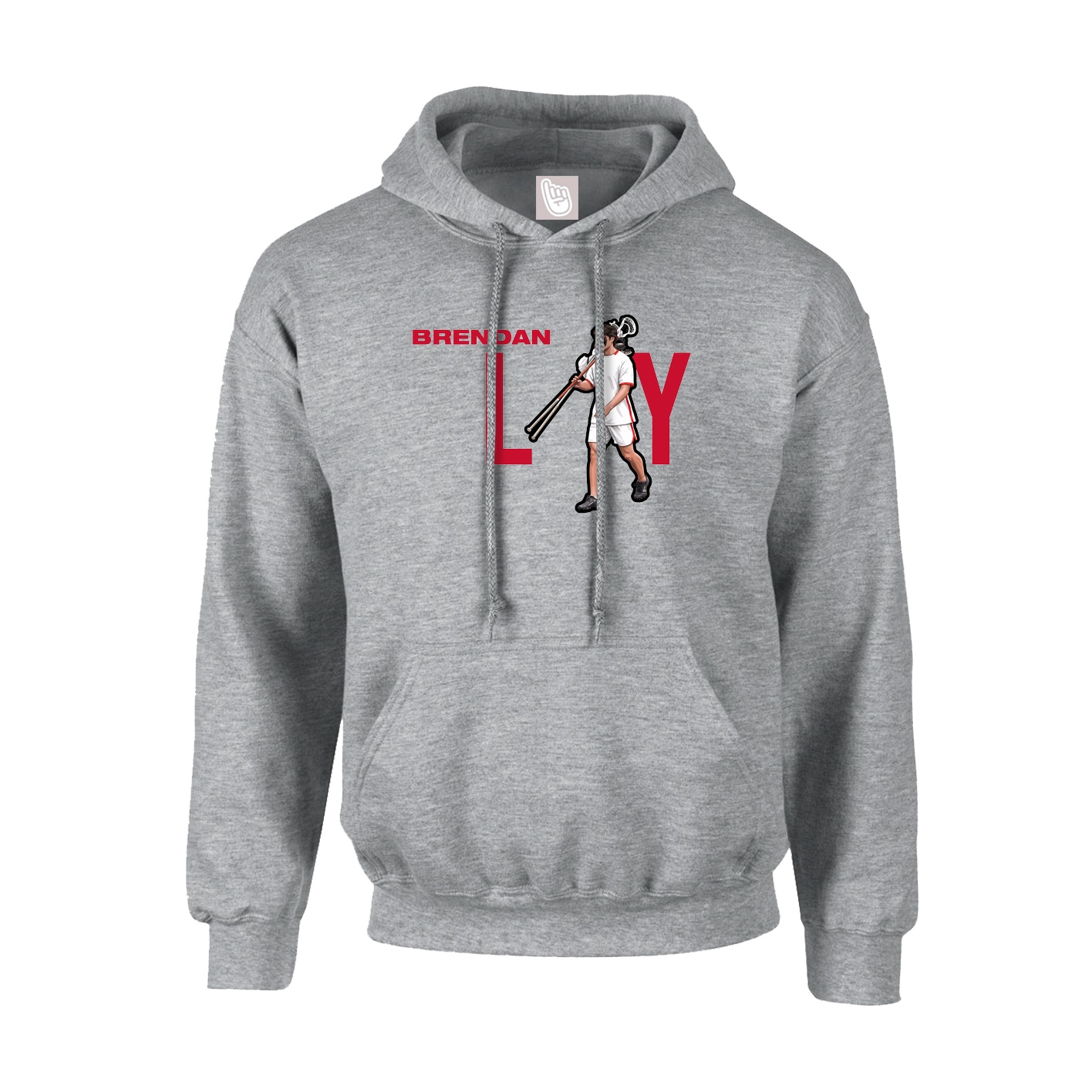 Youth Hoodie — Player Name in Grey