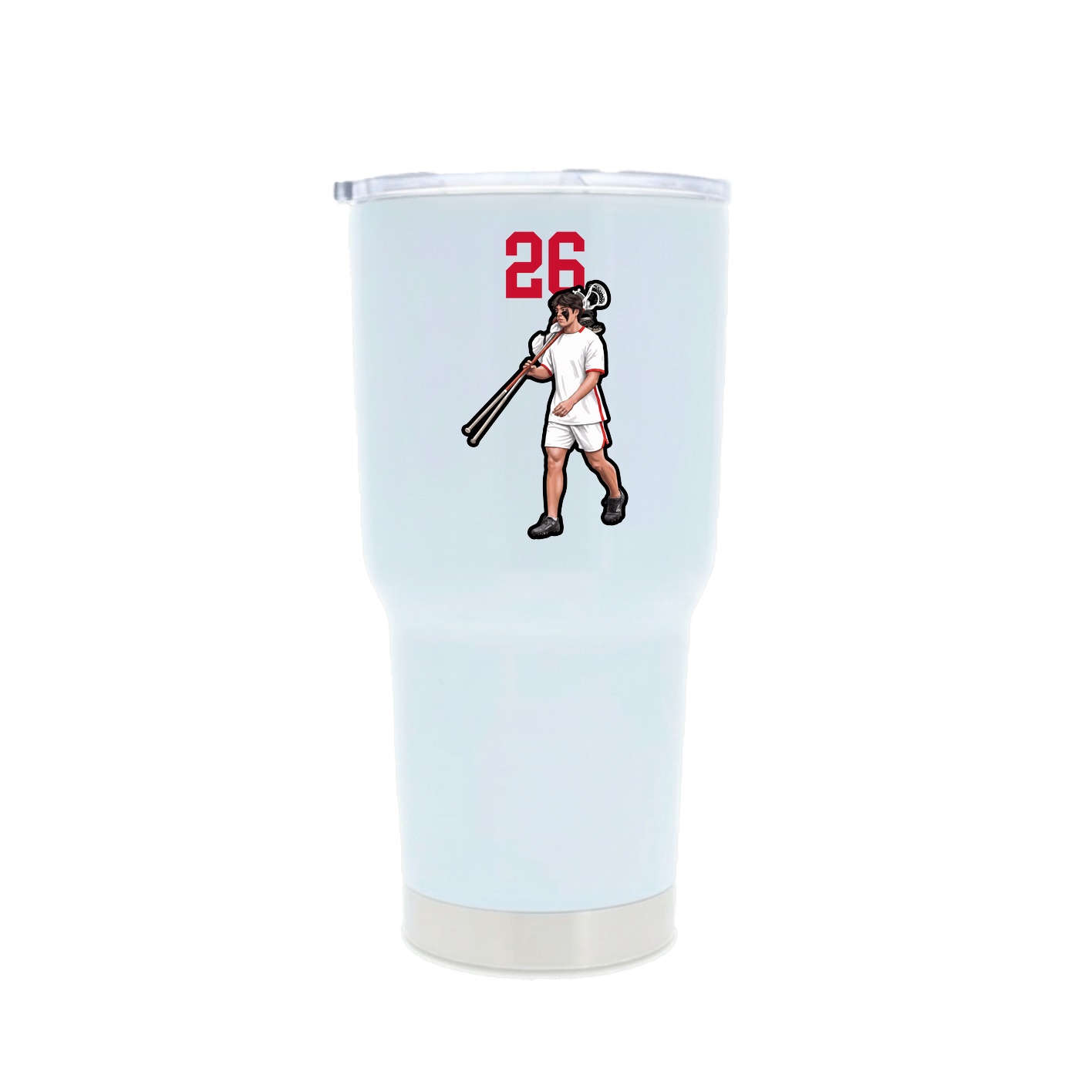 30oz Stainless Steel Tumbler — Number Top in White