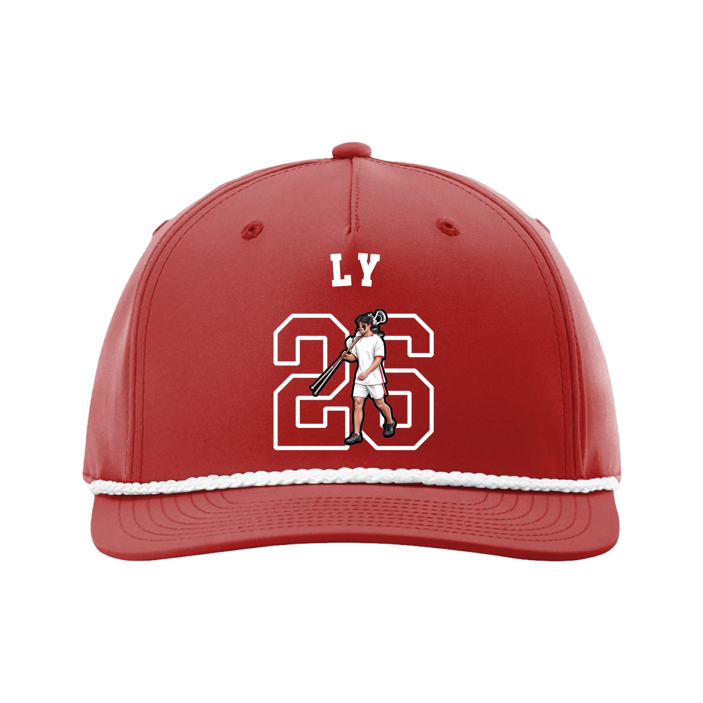 Five-Panel Classic Rope Cap — Shirsey Arch in Red