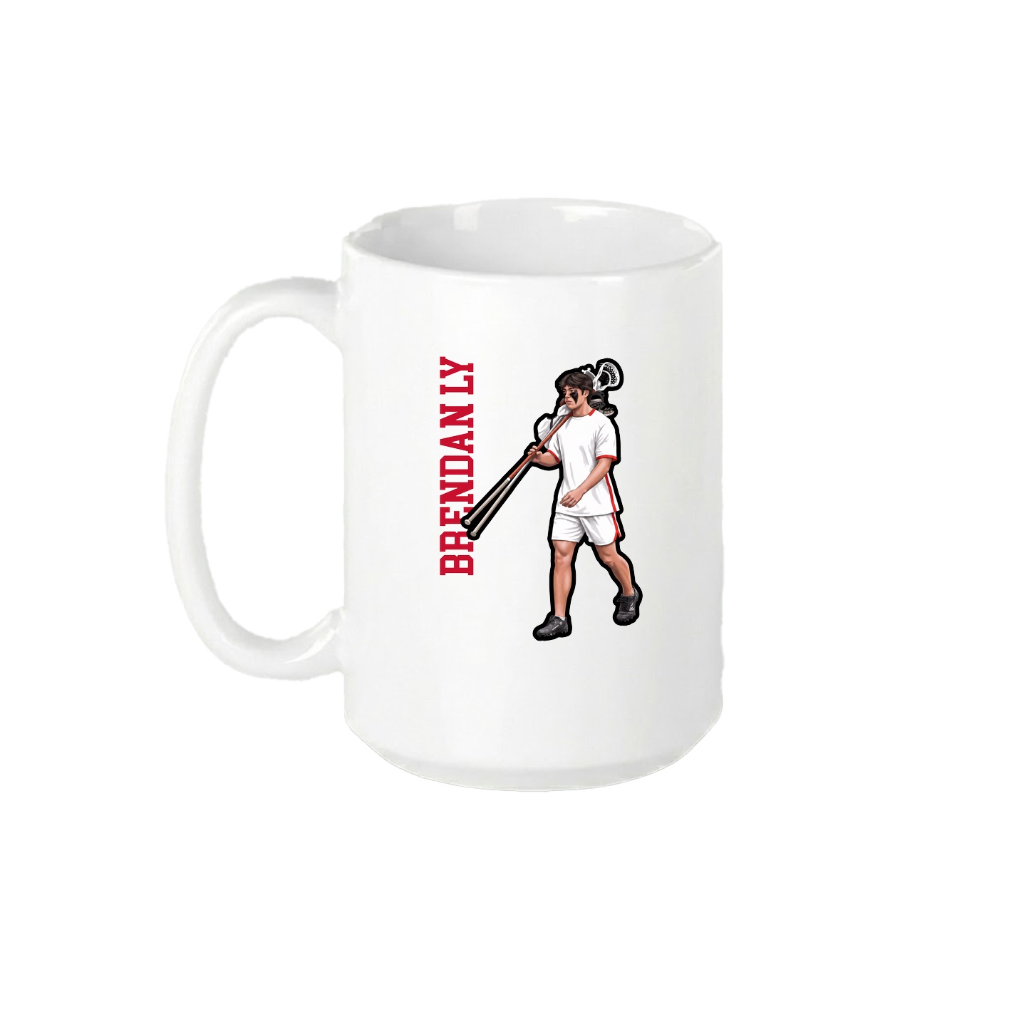 15oz Coffee Mug — Name Vertical in White