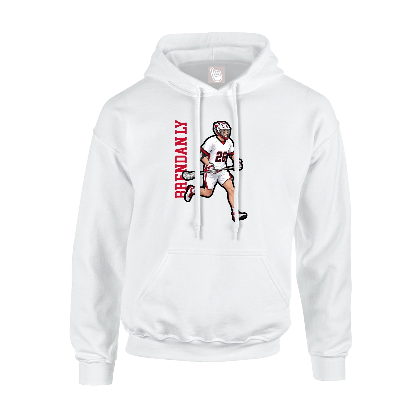 Hoodie — Name Vertical in White