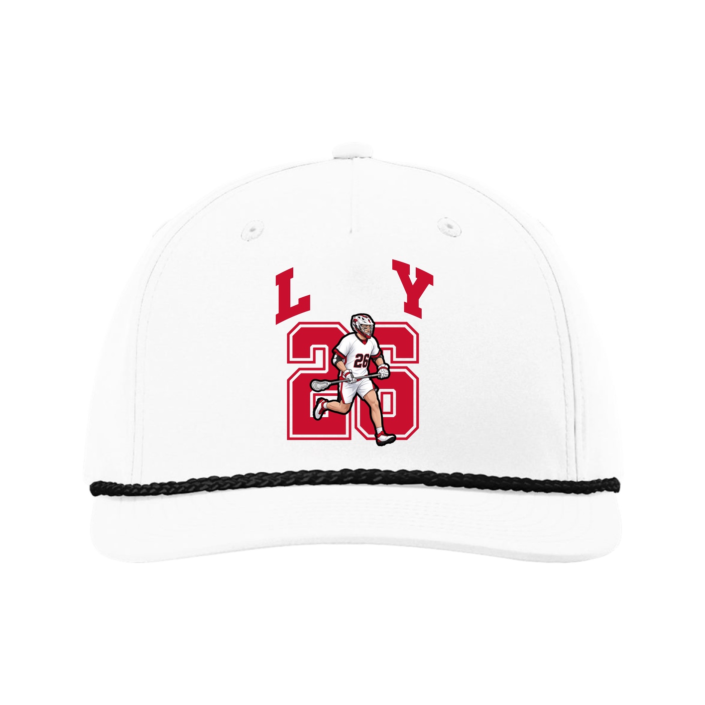 Five-Panel Classic Rope Cap — Number in White