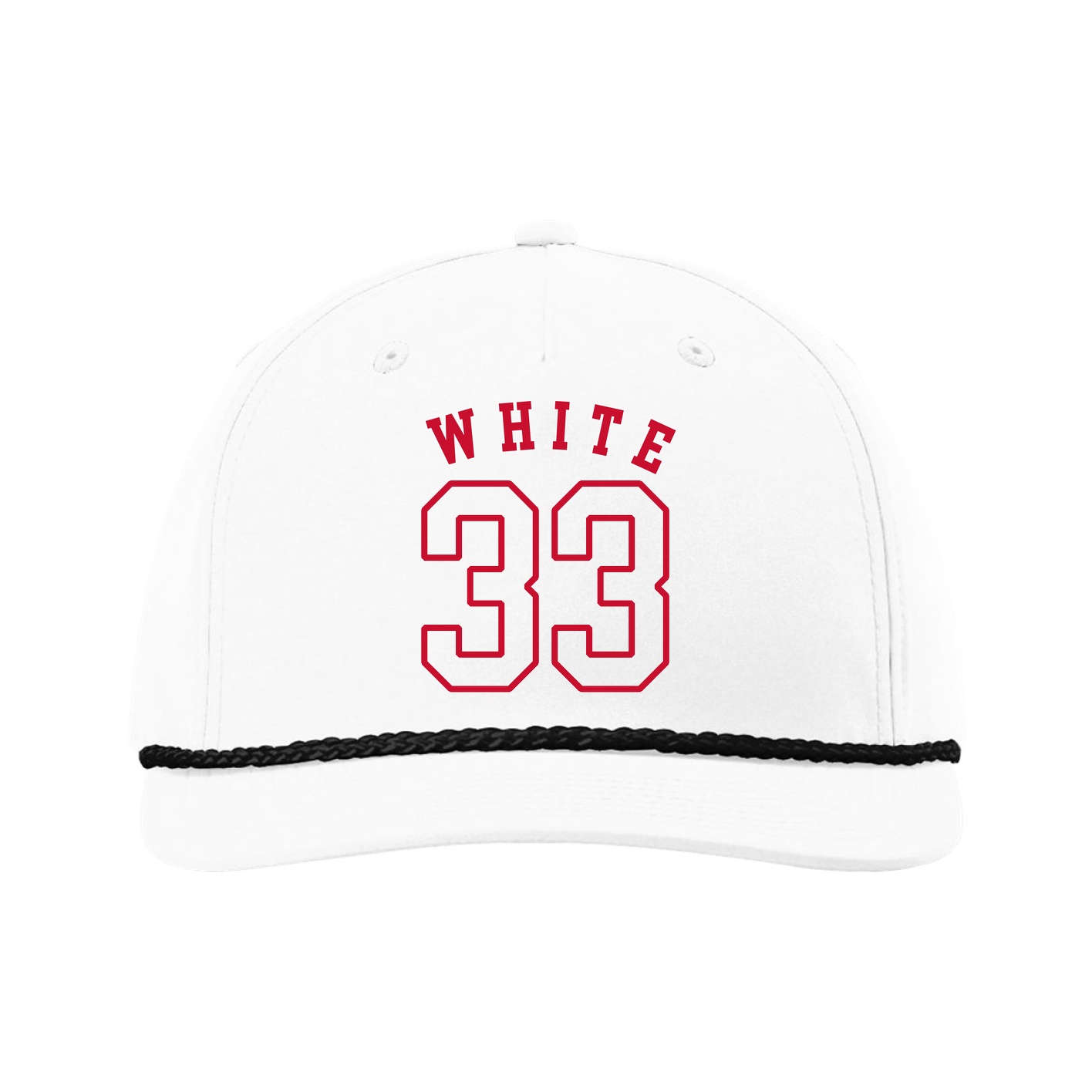 Five-Panel Classic Rope Cap — Shirsey Arch in White