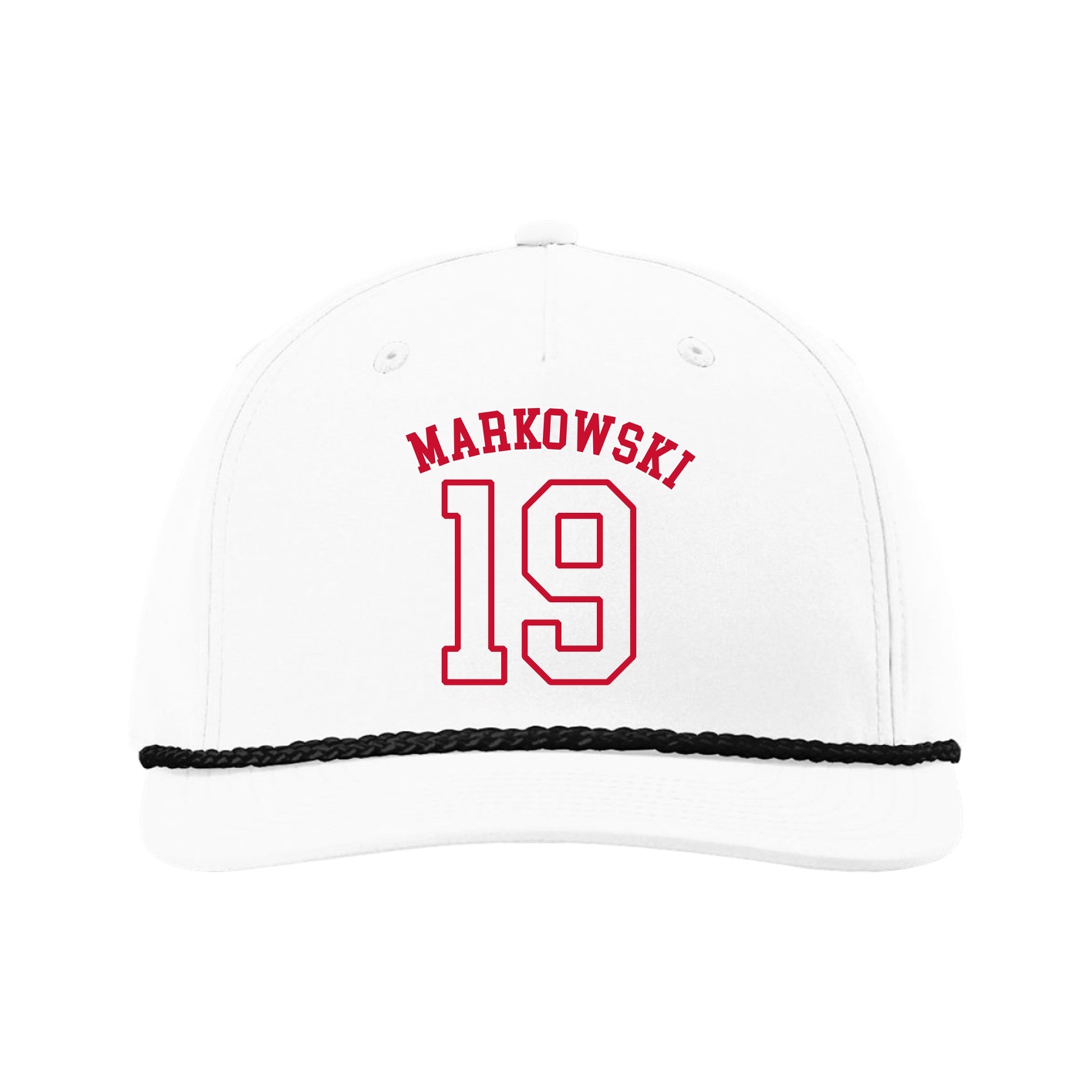 Five-Panel Classic Rope Cap — Shirsey Arch in White