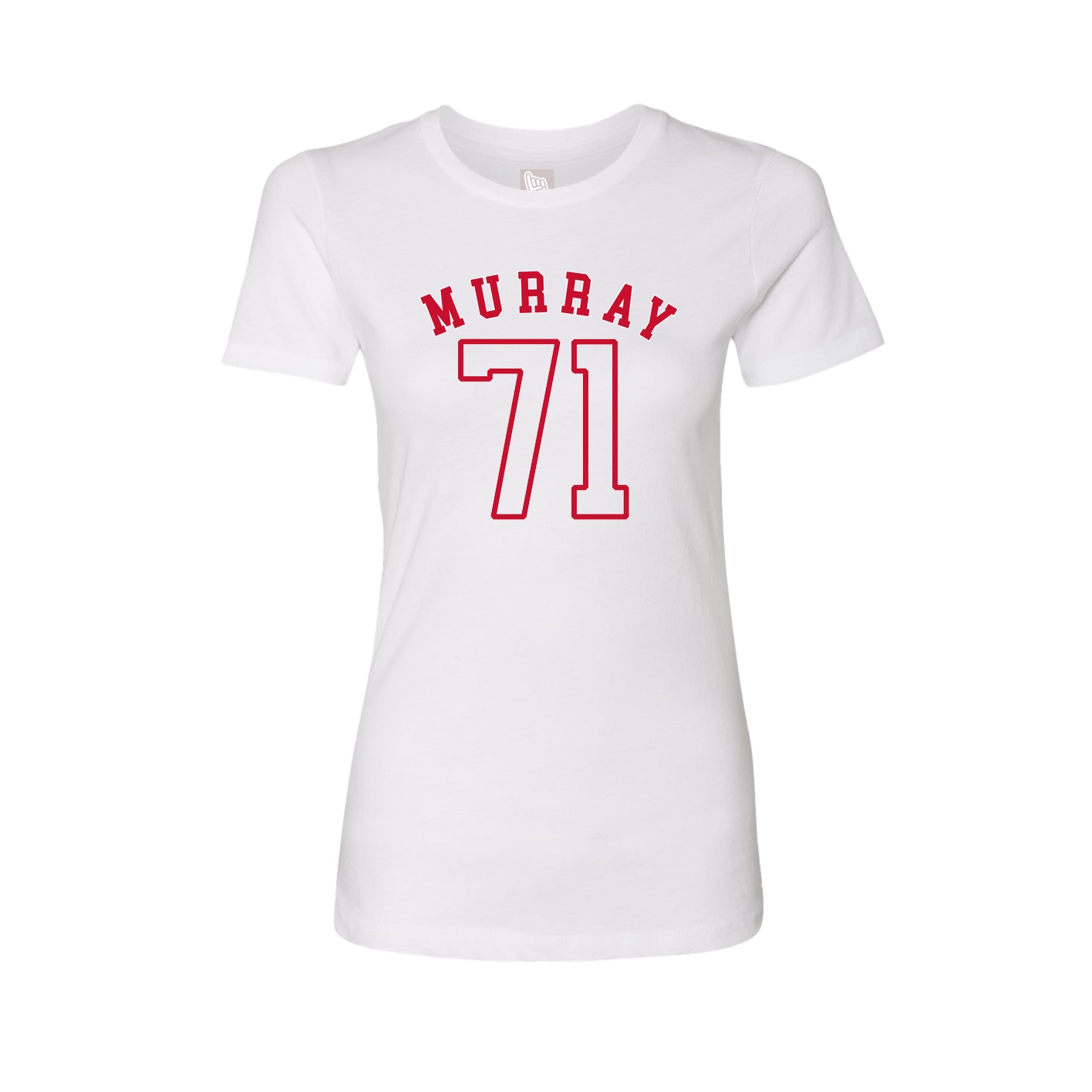 Fitted Women's Tee — Shirsey Arch in White
