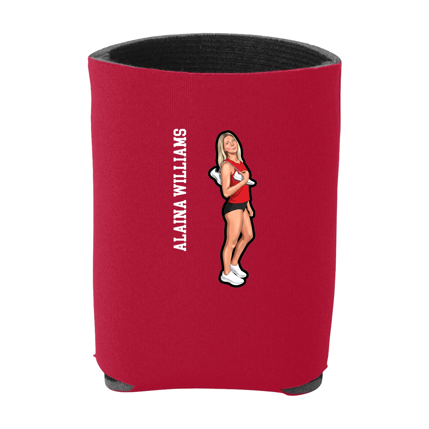 Can Holder — Name Vertical in Red