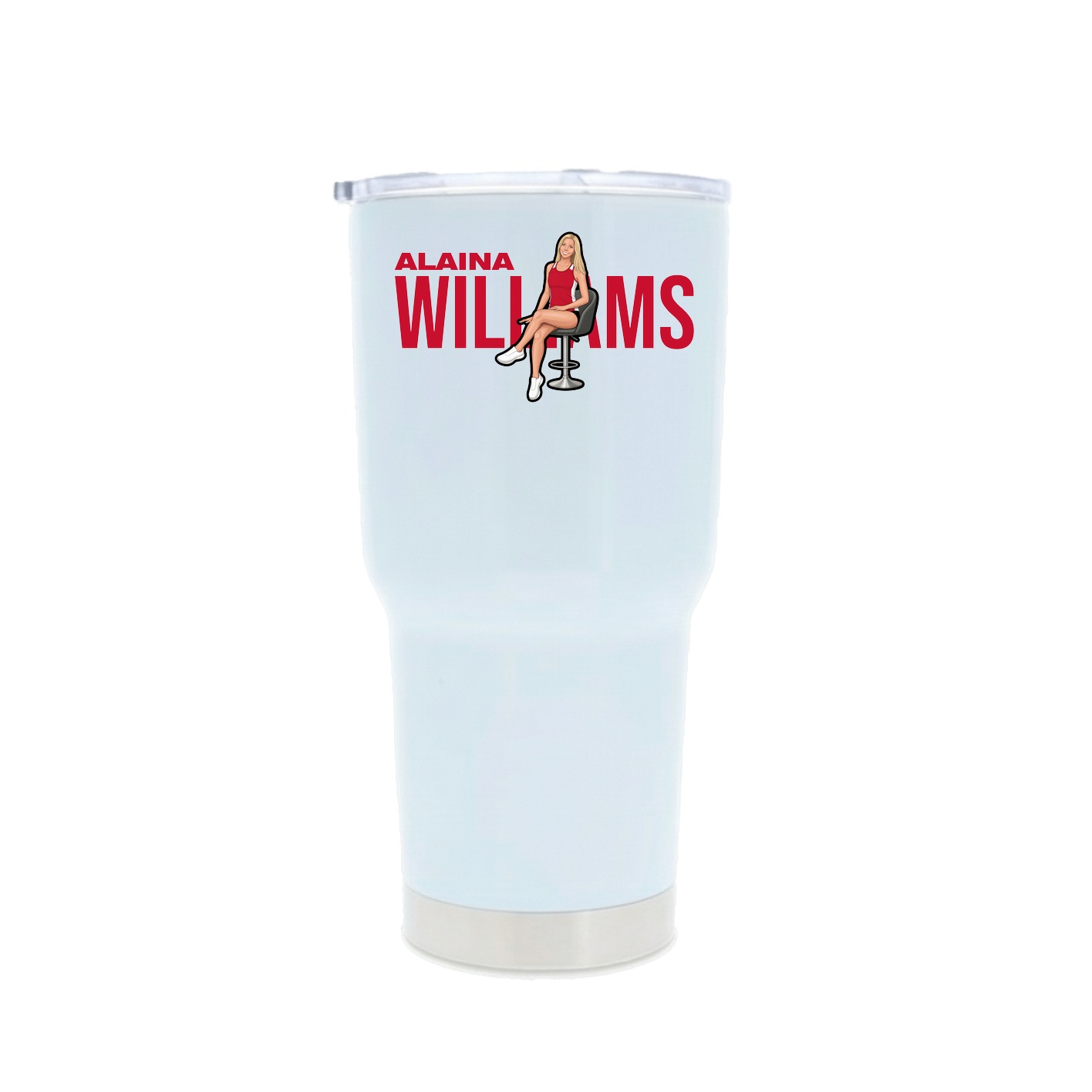 30oz Stainless Steel Tumbler — Player Name in White