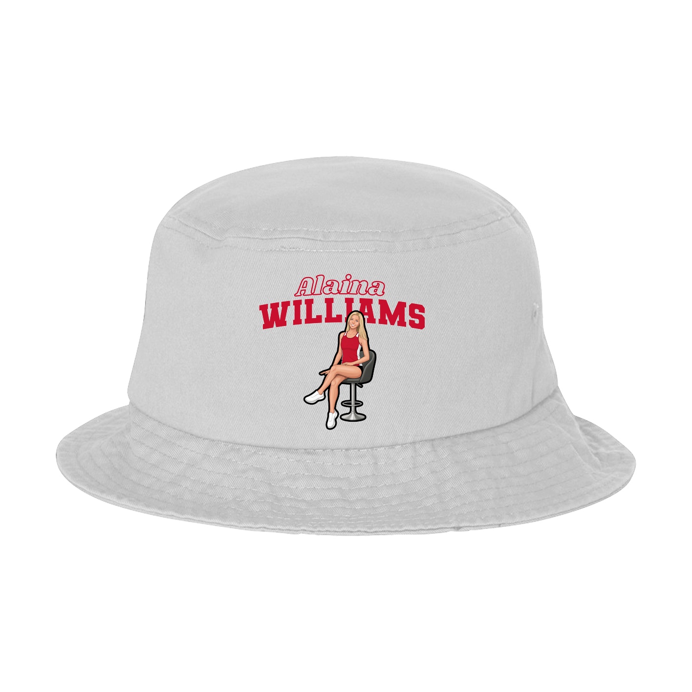 Bucket Cap — Name Arch in White