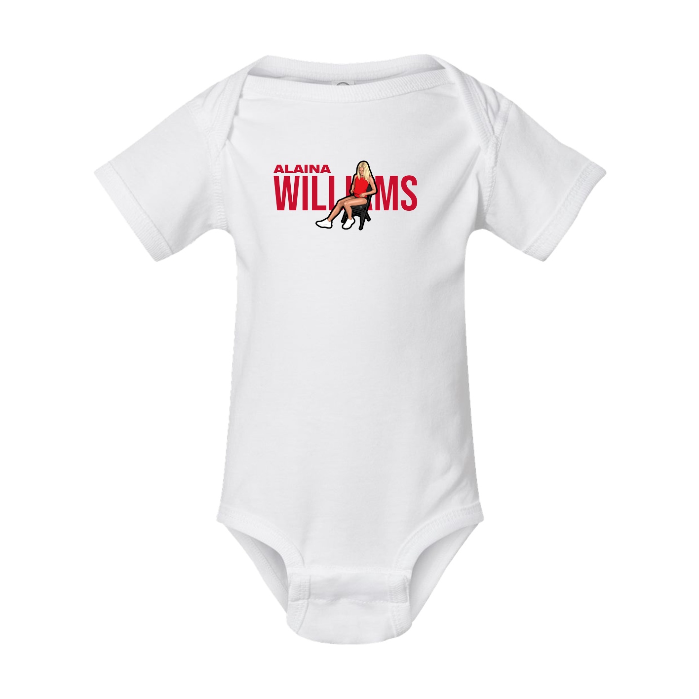Baby Onesie — Player Name in White