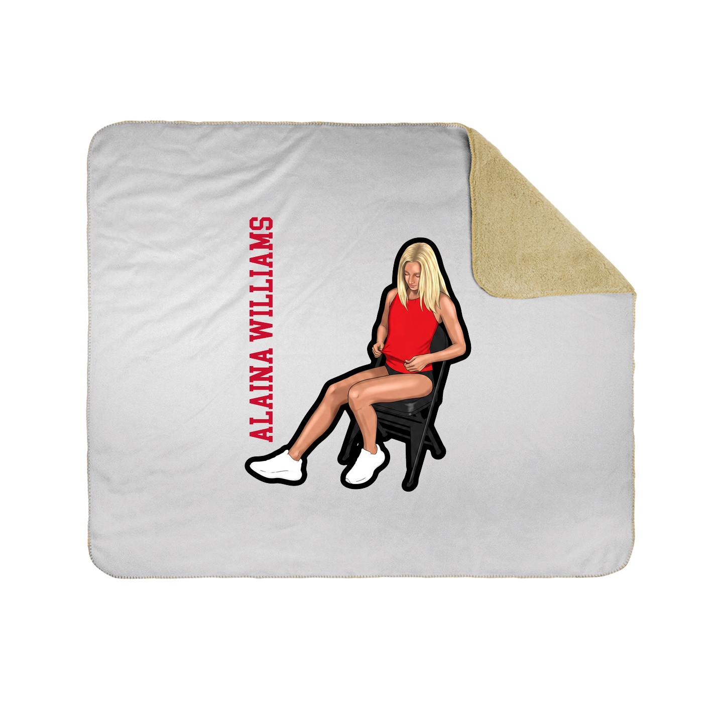 Throw Blanket — Name Vertical in White