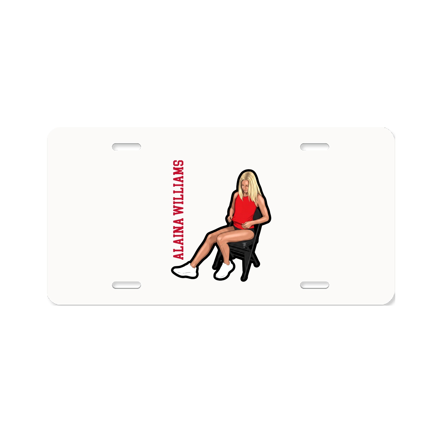 License Plate — Name Vertical in Classic